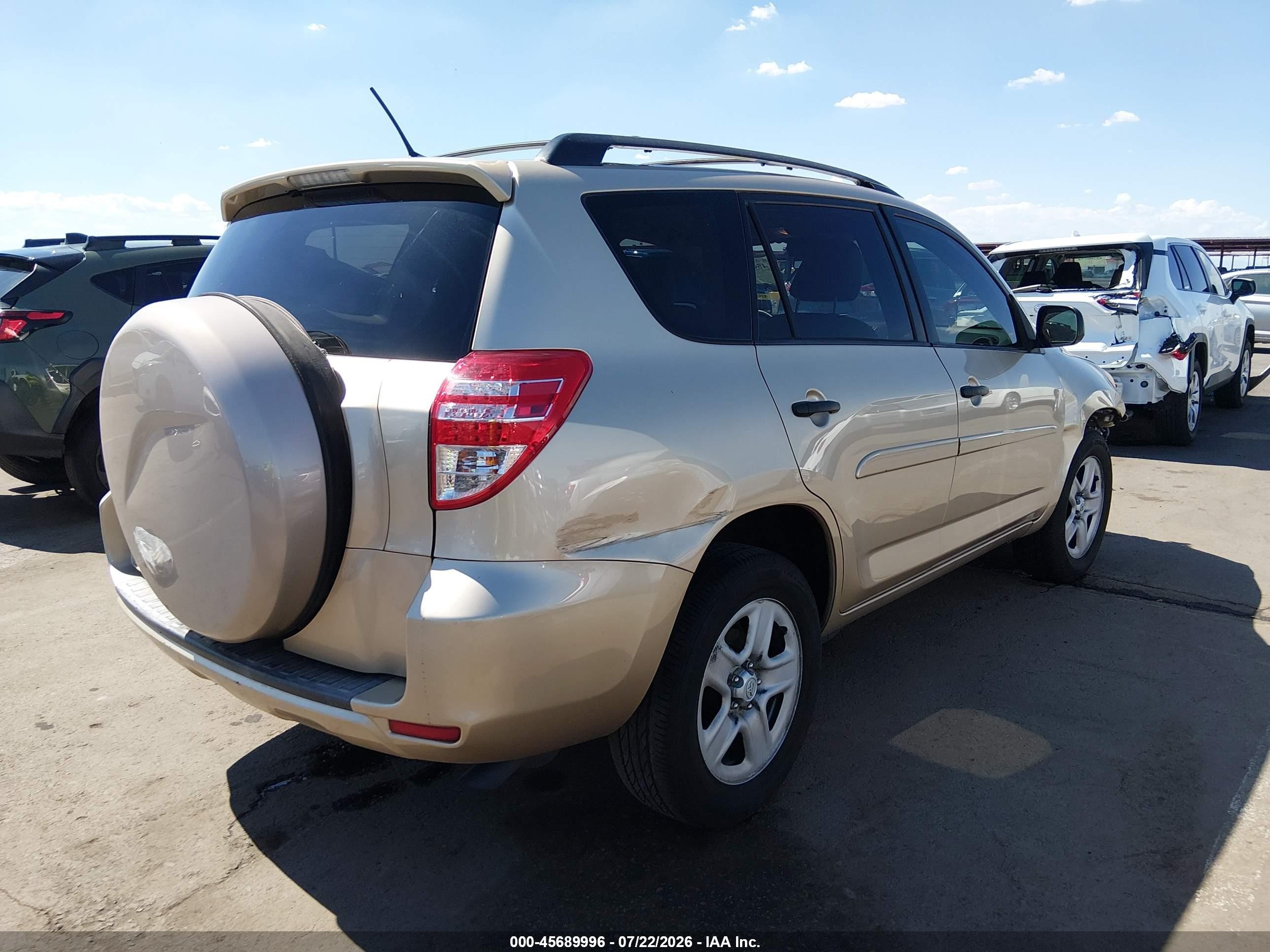2010 Toyota Rav4   Gold vin: 2T3ZF4DV8AW022554
