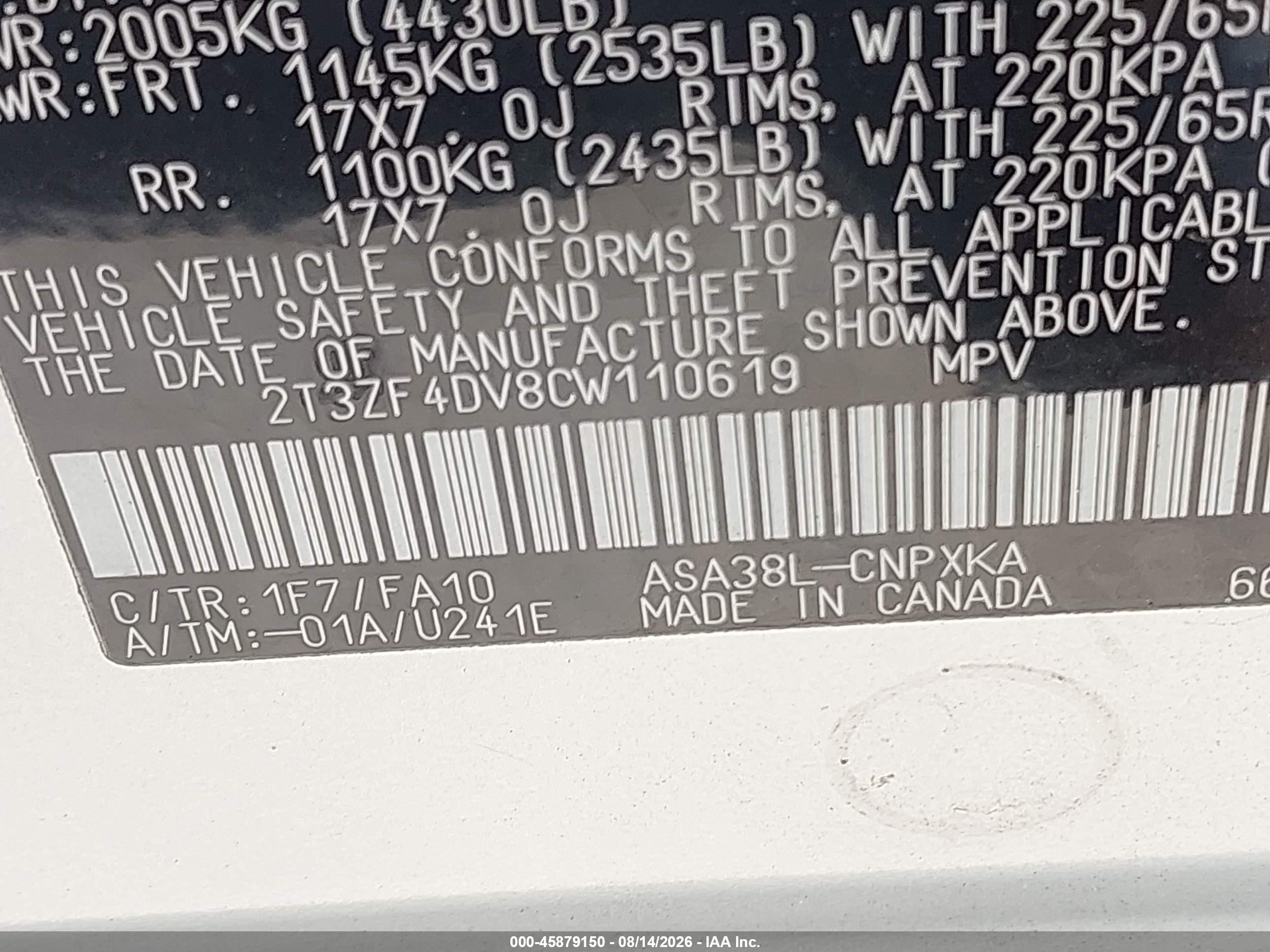 2012 Toyota Rav4   Silver vin: 2T3ZF4DV8CW110619