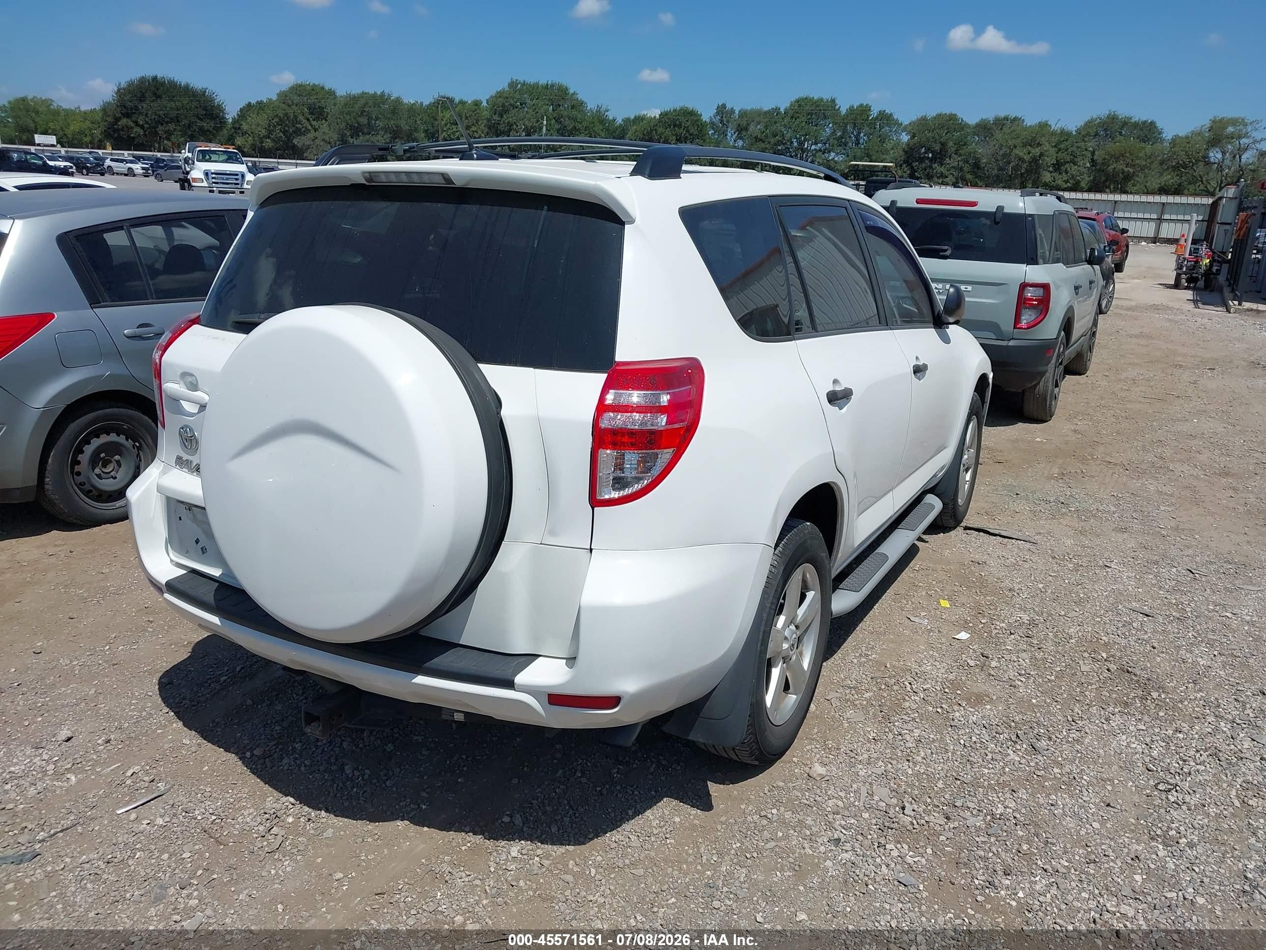 2012 Toyota Rav4   White vin: 2T3ZF4DV9CW152619