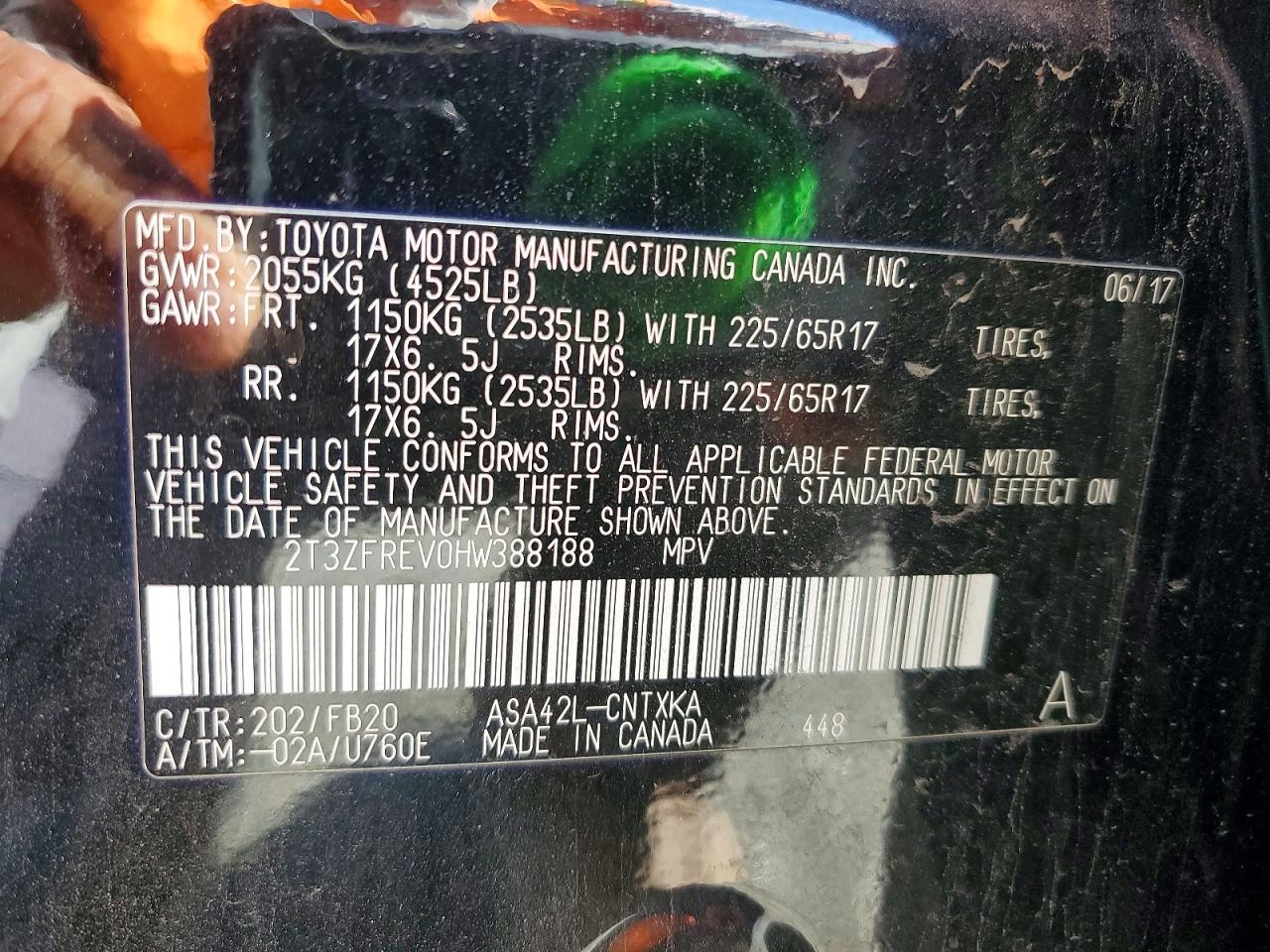 2017 Toyota Rav4 Le Black vin: 2T3ZFREV0HW388188