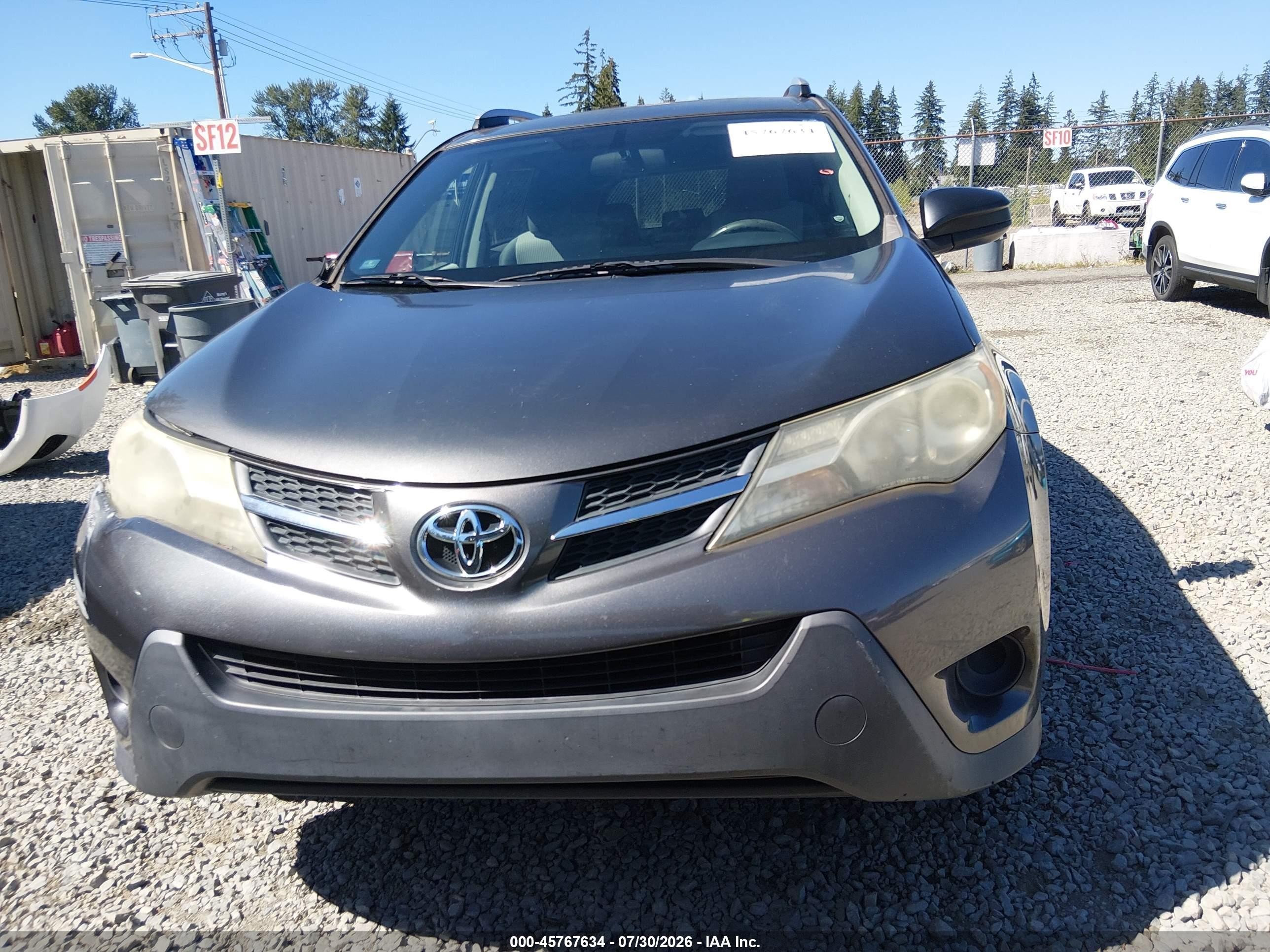 2013 Toyota Rav4 Le Gray vin: 2T3ZFREV1DW015428
