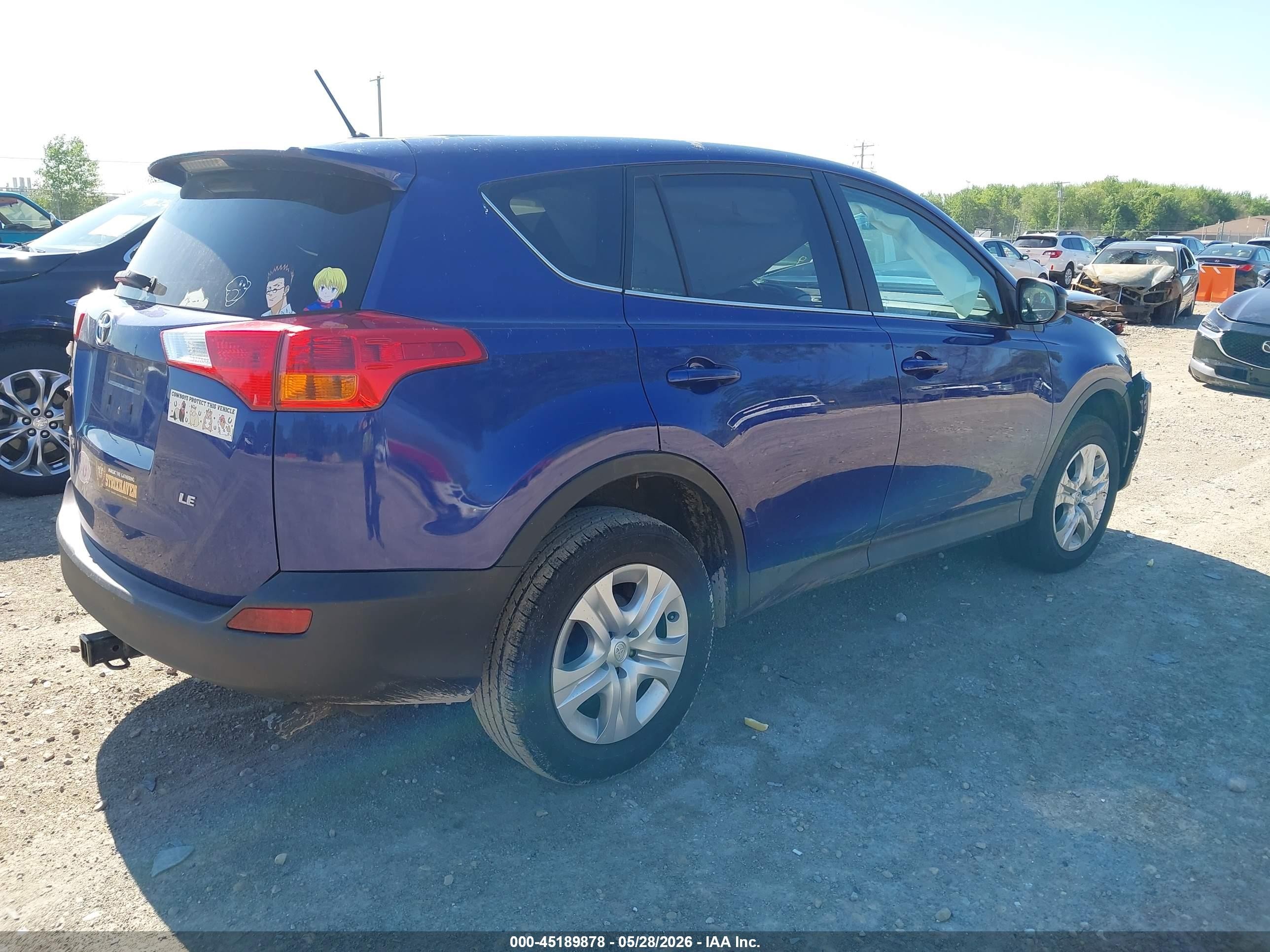 2015 Toyota Rav4 Le Blue vin: 2T3ZFREV1FW195089