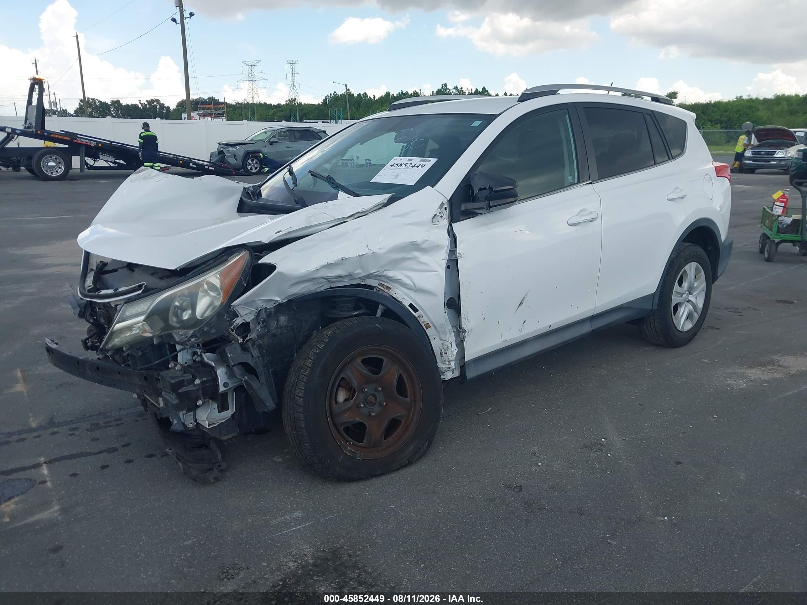 2015 Toyota Rav4 Le White vin: 2T3ZFREV1FW198056