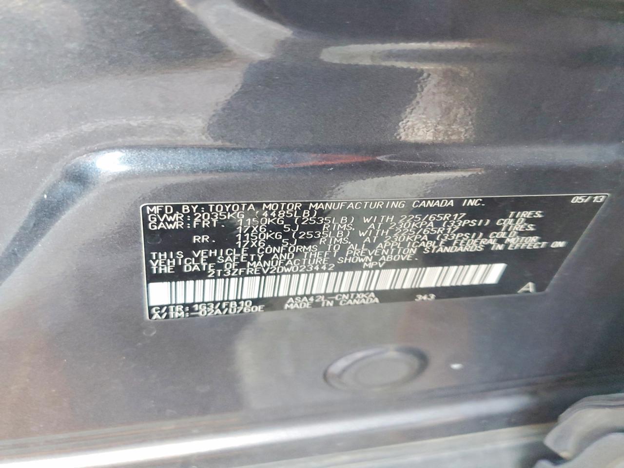 2013 Toyota Rav4 Le Silver vin: 2T3ZFREV2DW023442