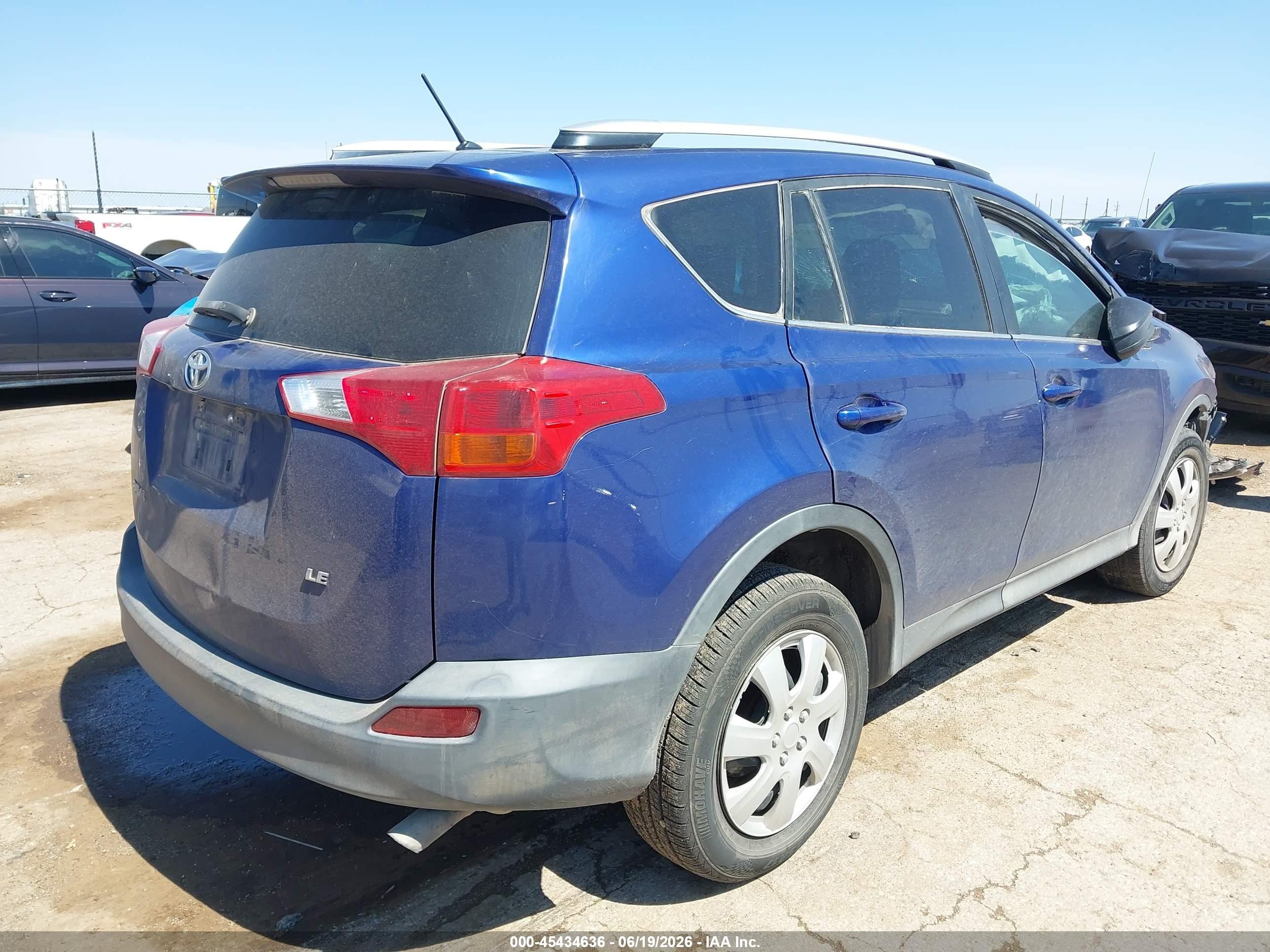 2014 Toyota Rav4 Le Blue vin: 2T3ZFREV3EW112096