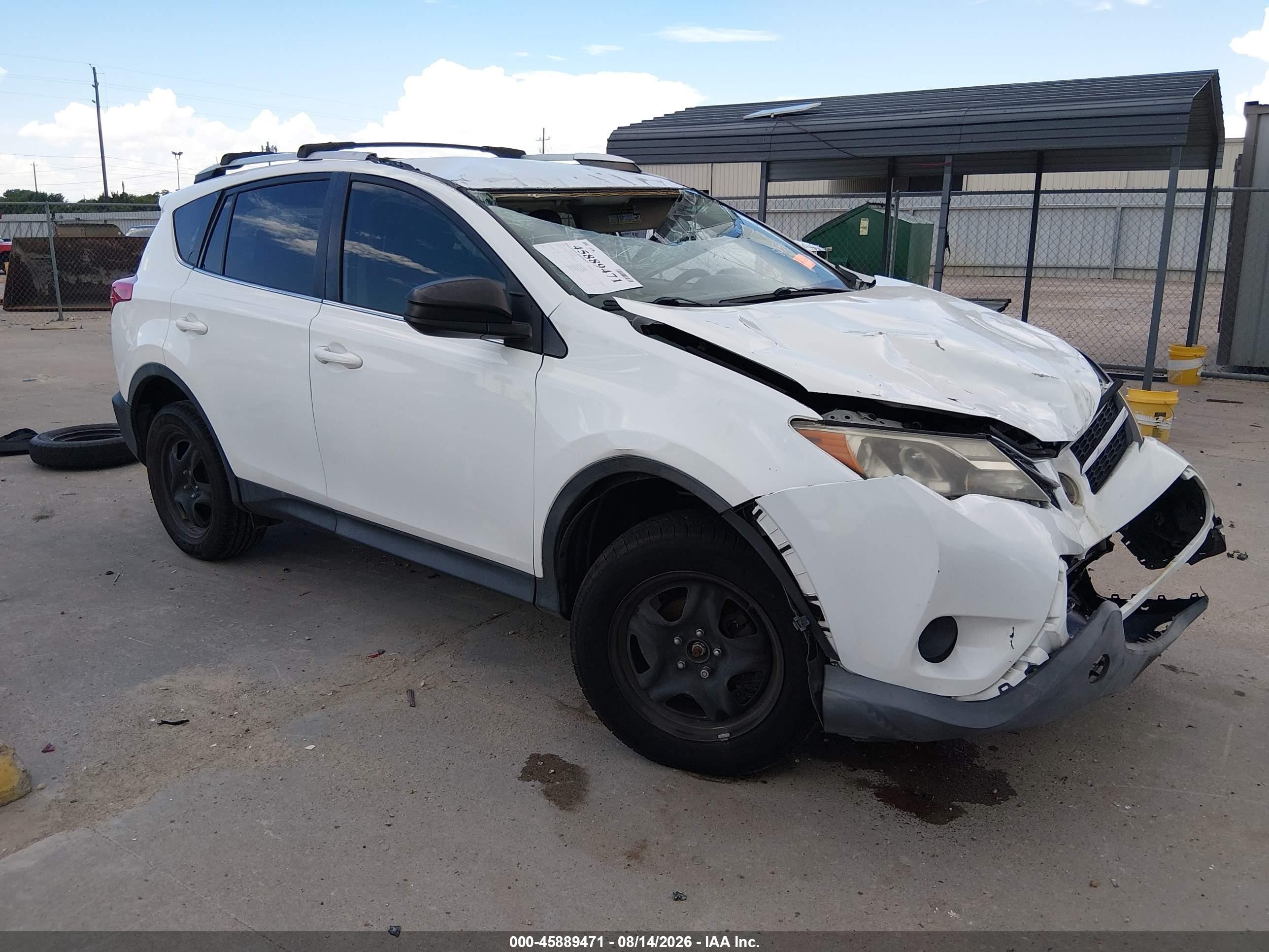 2015 Toyota Rav4 Le White vin: 2T3ZFREV3FW200387
