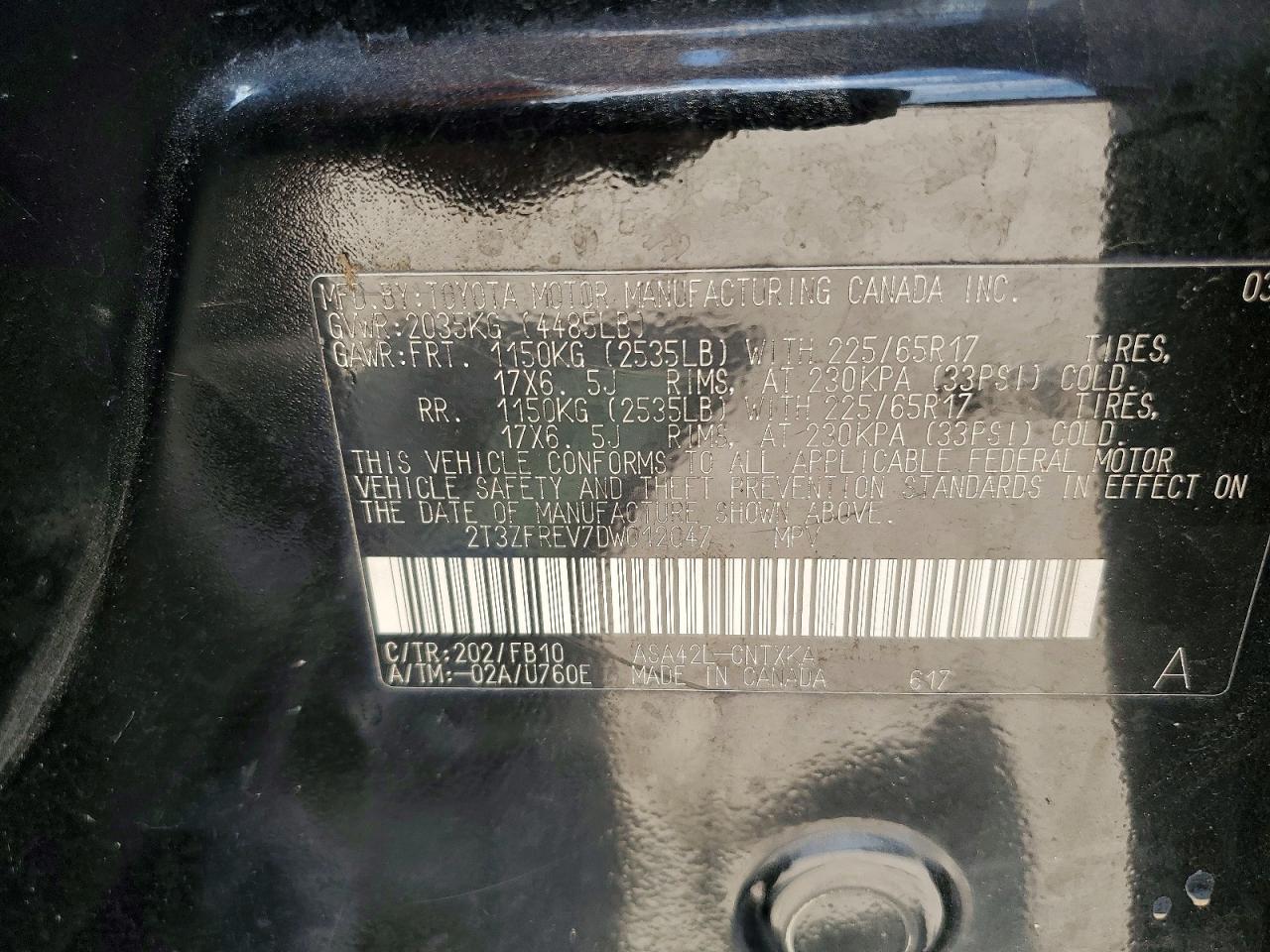 2013 Toyota Rav4 Le Черный vin: 2T3ZFREV7DW012047