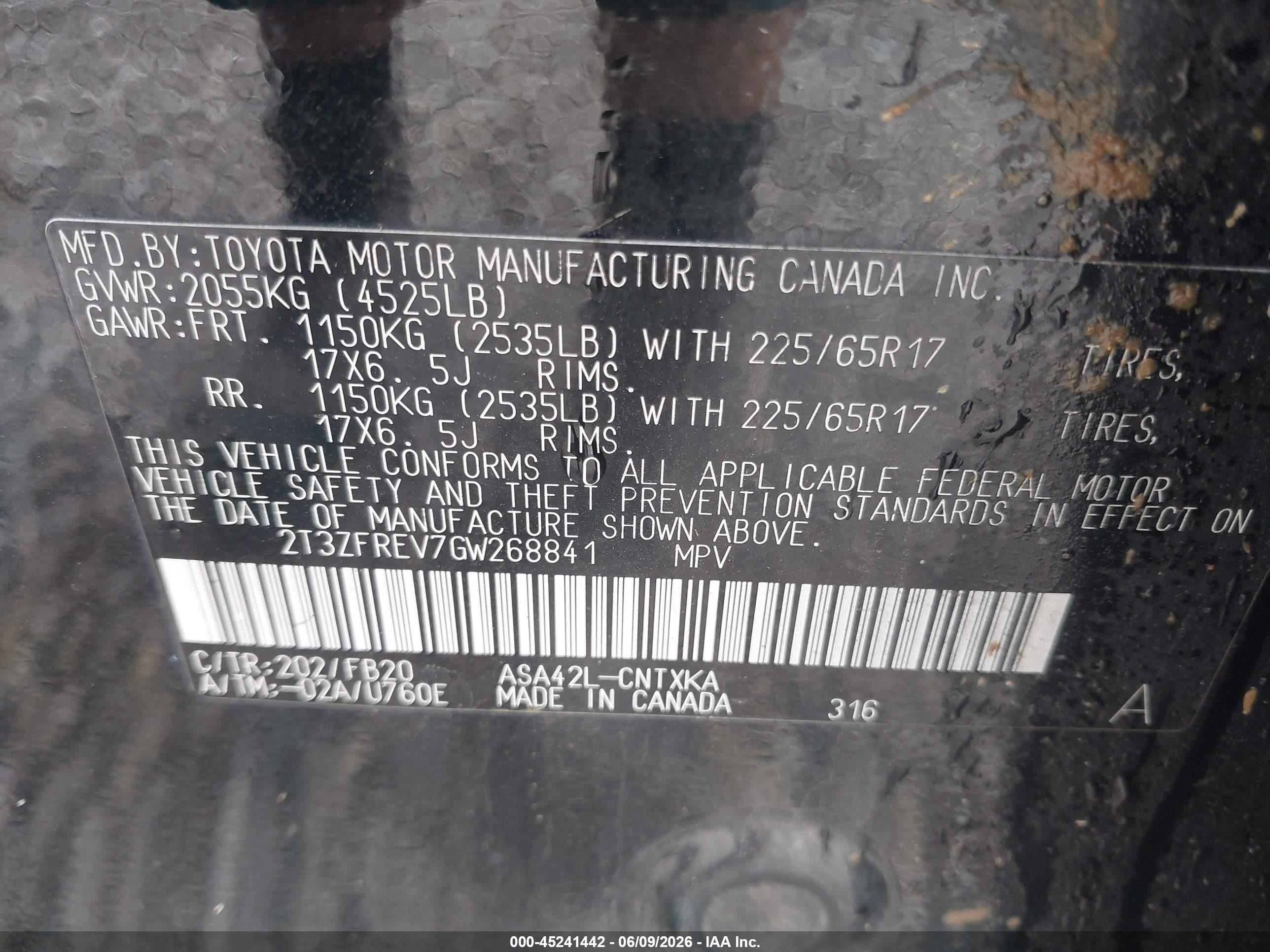 2016 Toyota Rav4 Le Black vin: 2T3ZFREV7GW268841