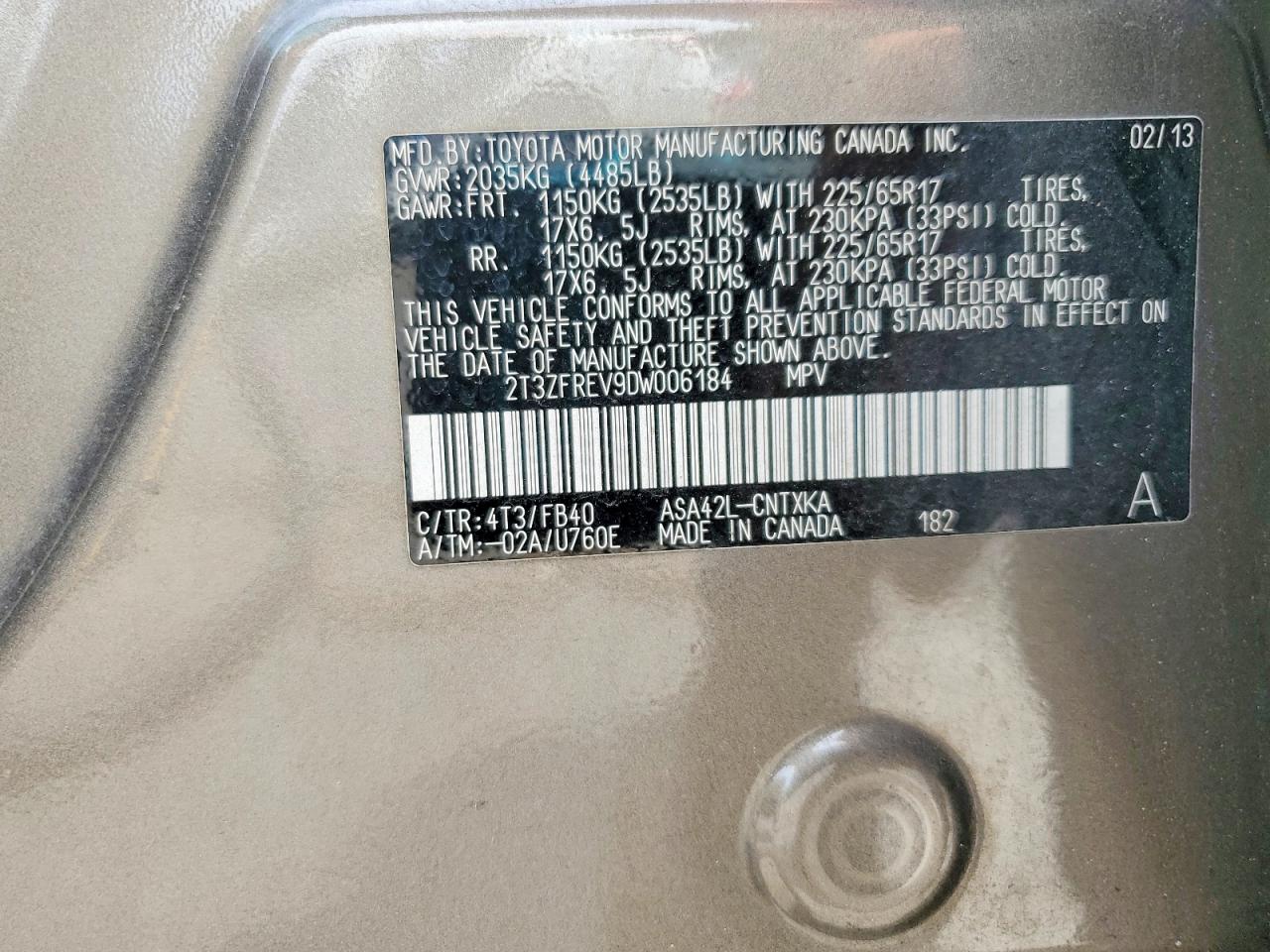 2013 Toyota Rav4 Le Коричневый vin: 2T3ZFREV9DW006184