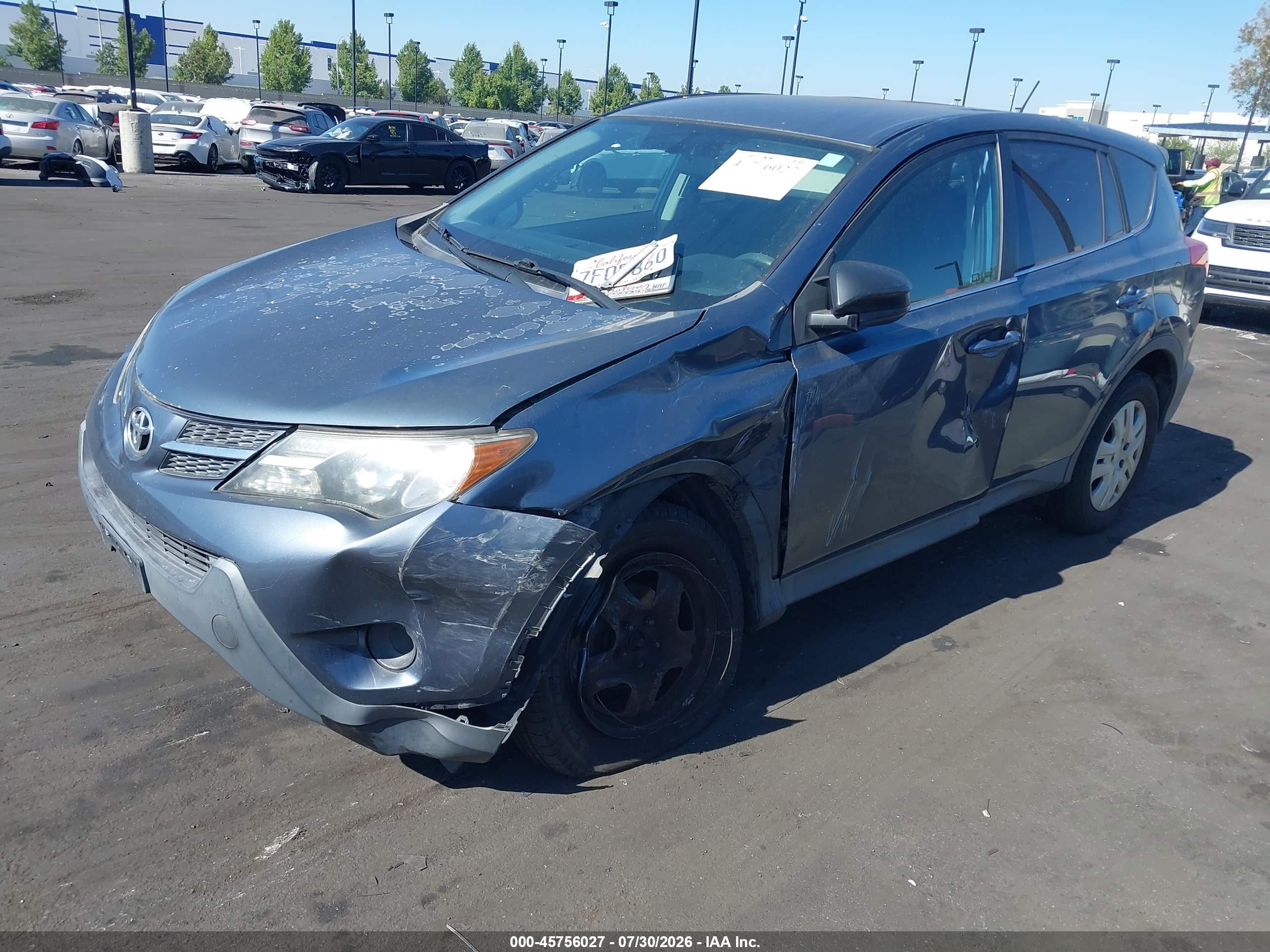 2014 Toyota Rav4 Le Blue vin: 2T3ZFREV9EW087088