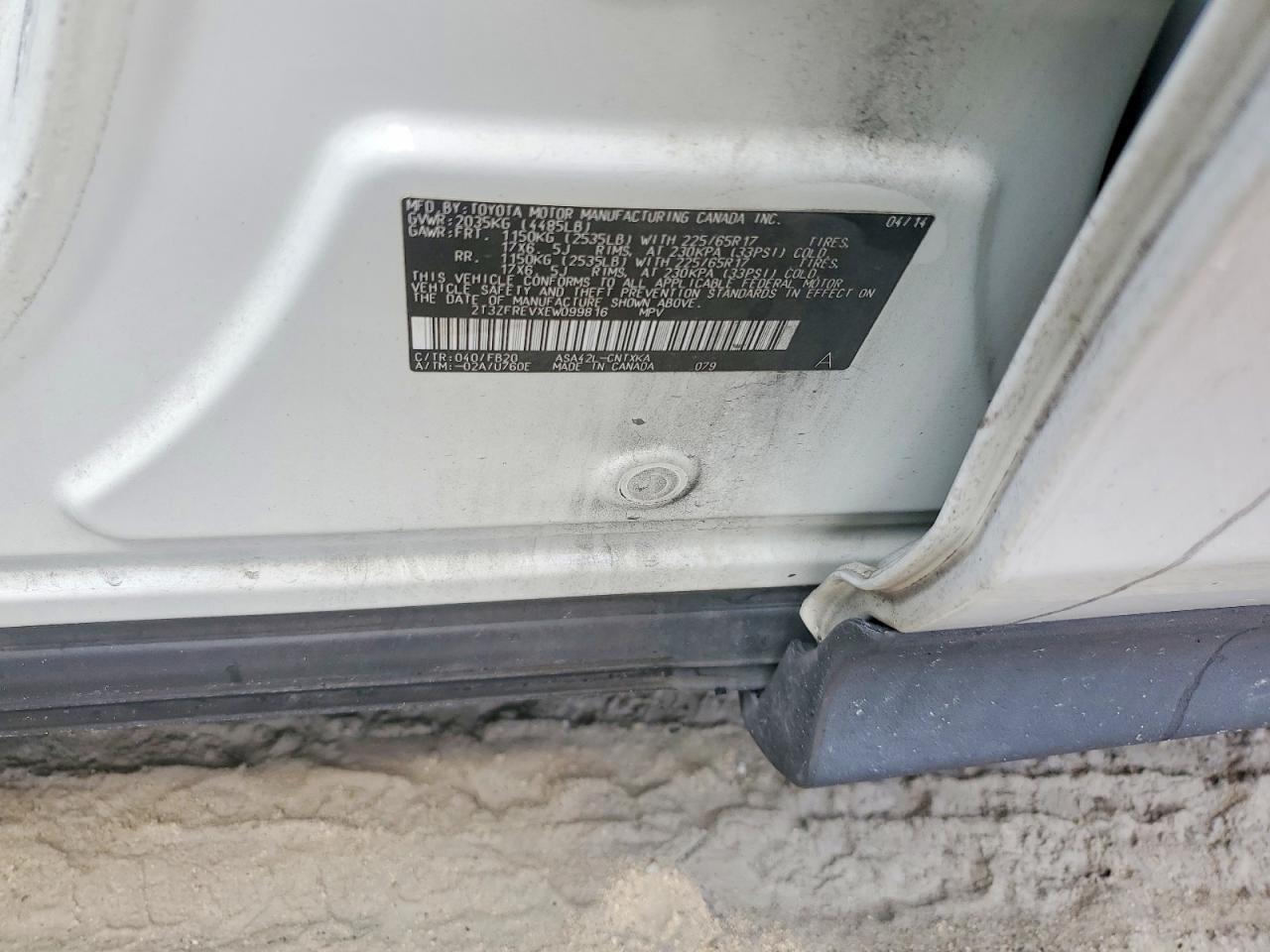 2014 Toyota Rav4 Le Burn vin: 2T3ZFREVXEW099816