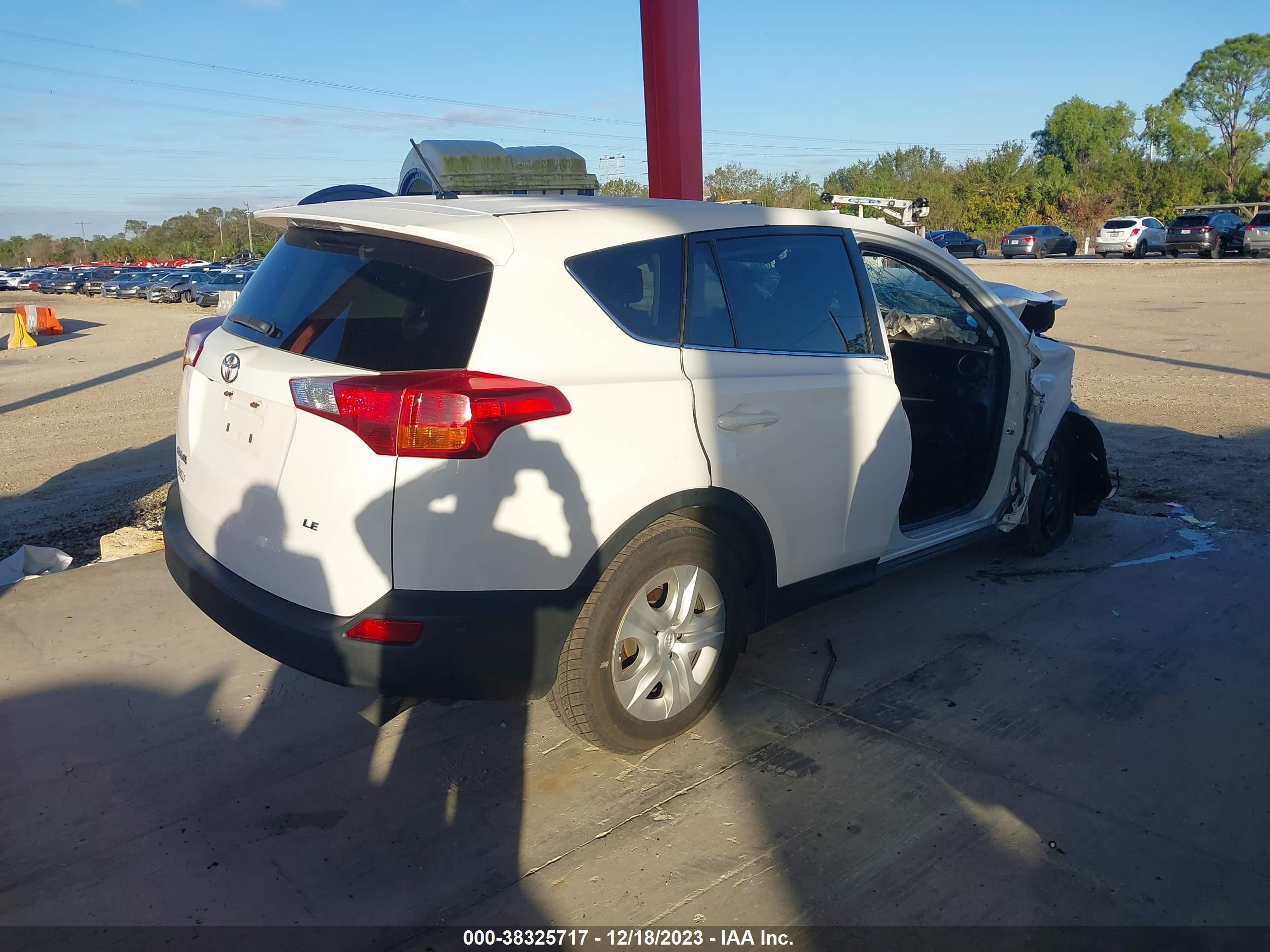 2015 Toyota Rav4 Le White vin: 2T3ZFREVXFW225559