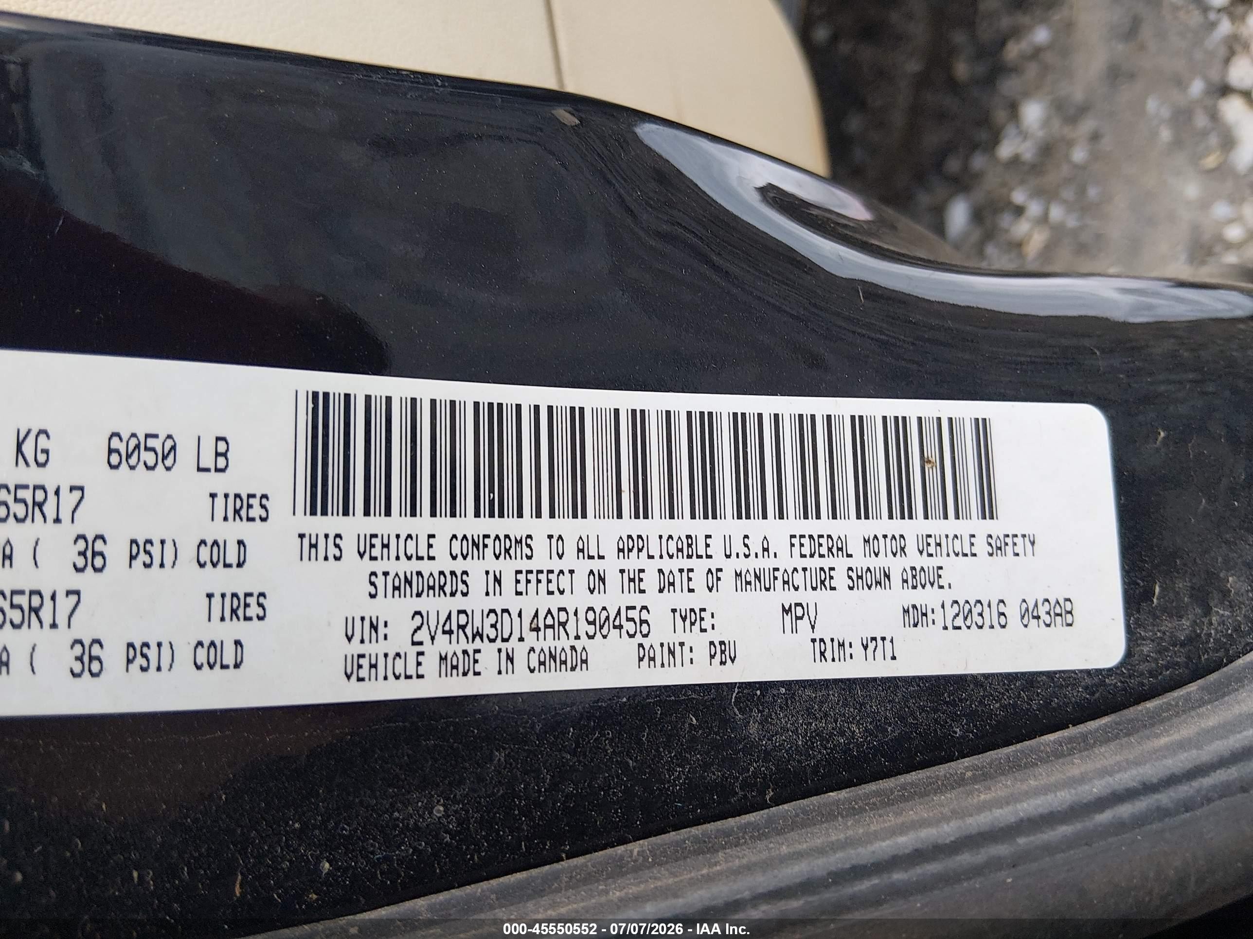 2010 Volkswagen Routan Se Blue vin: 2V4RW3D14AR190456
