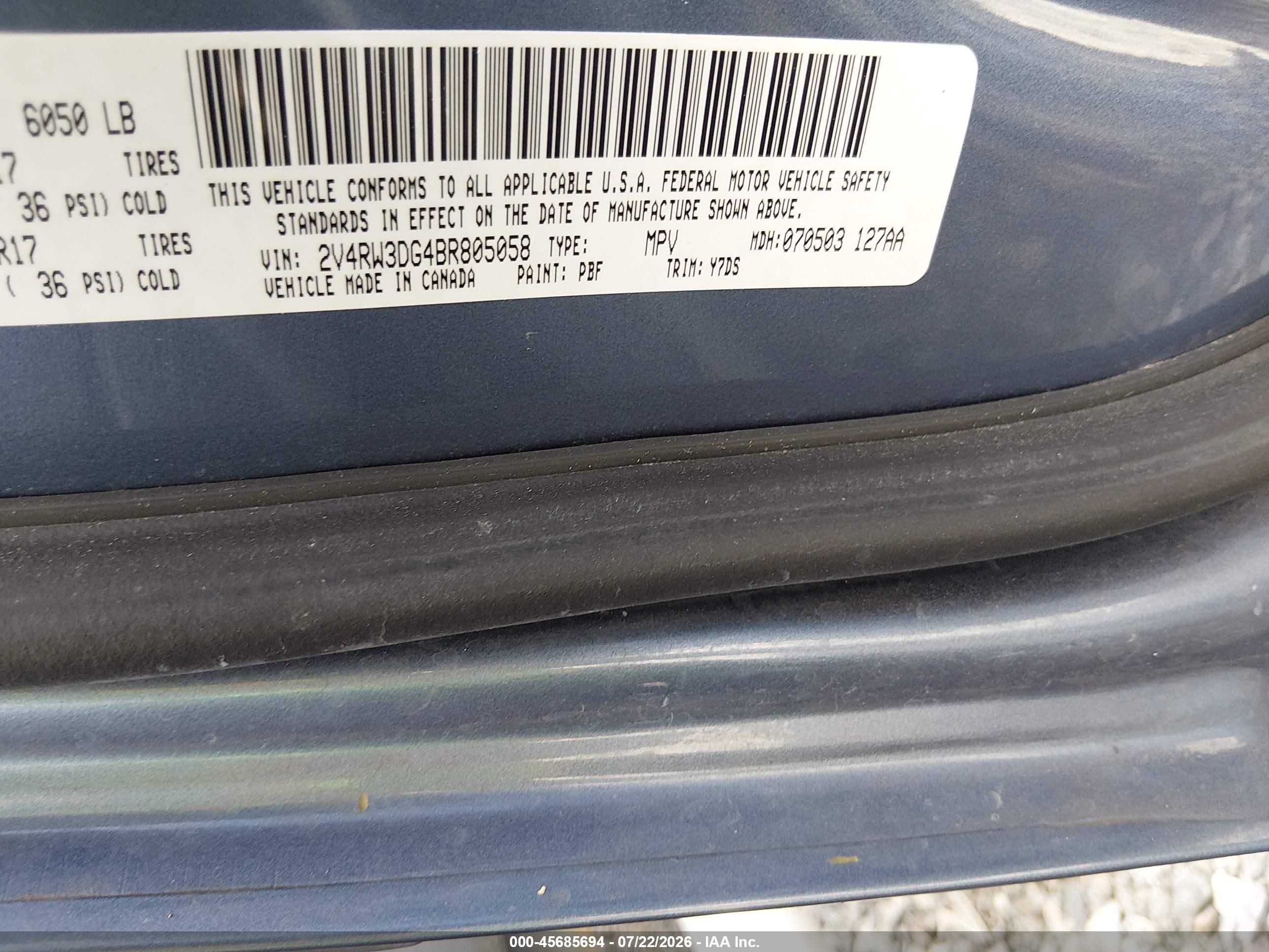 2011 Volkswagen Routan Se Blue vin: 2V4RW3DG4BR805058
