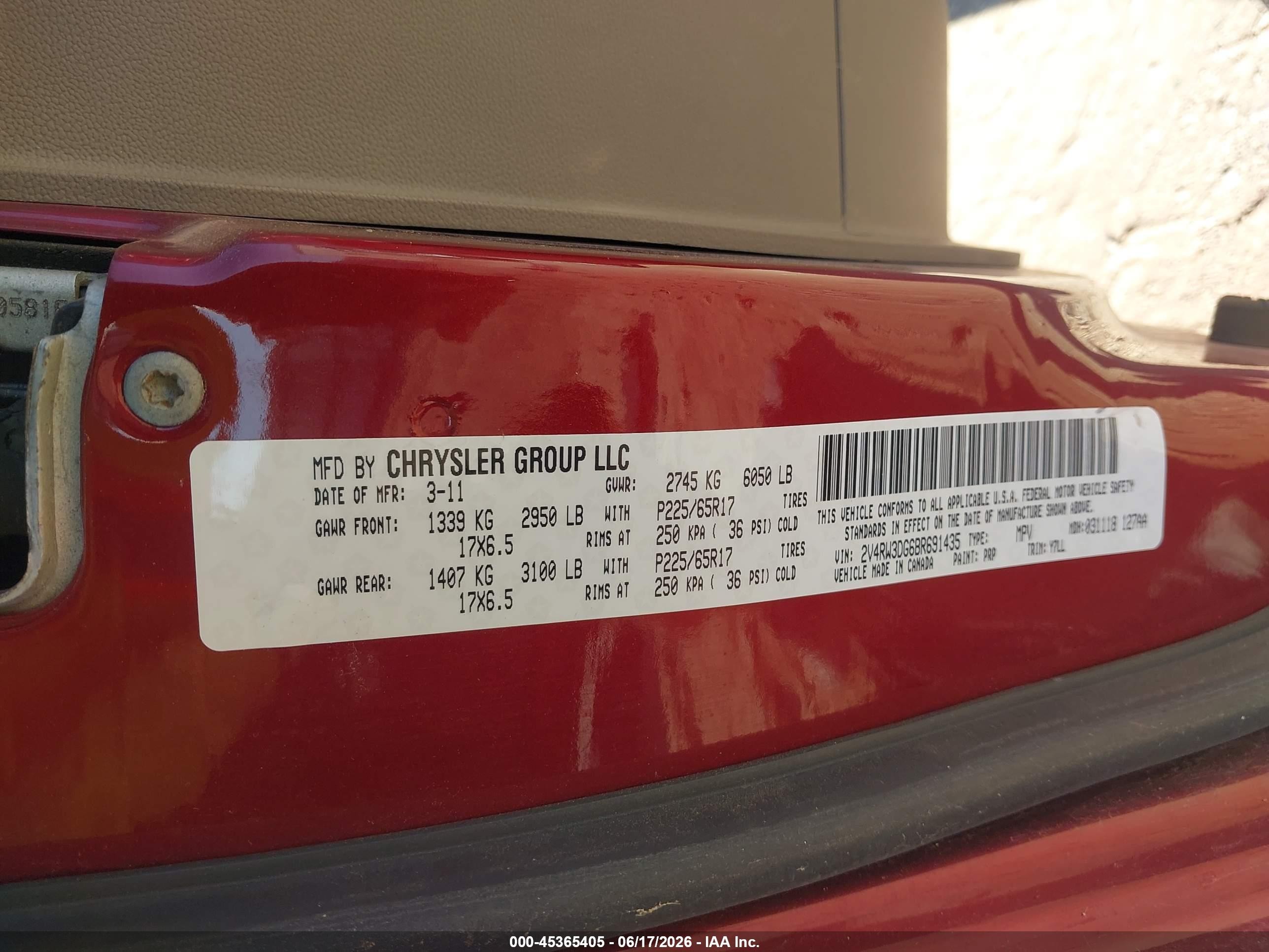 2011 Volkswagen Routan Se Burgundy vin: 2V4RW3DG6BR691435