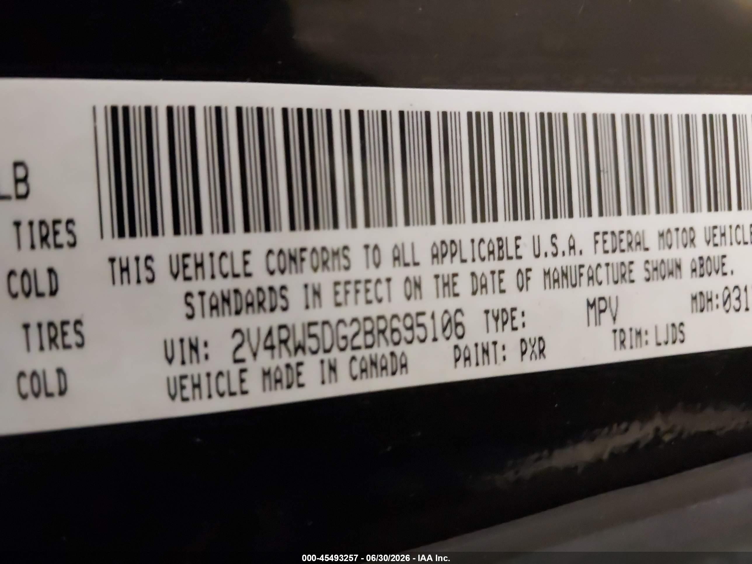 2011 Volkswagen Routan Sel Black vin: 2V4RW5DG2BR695106