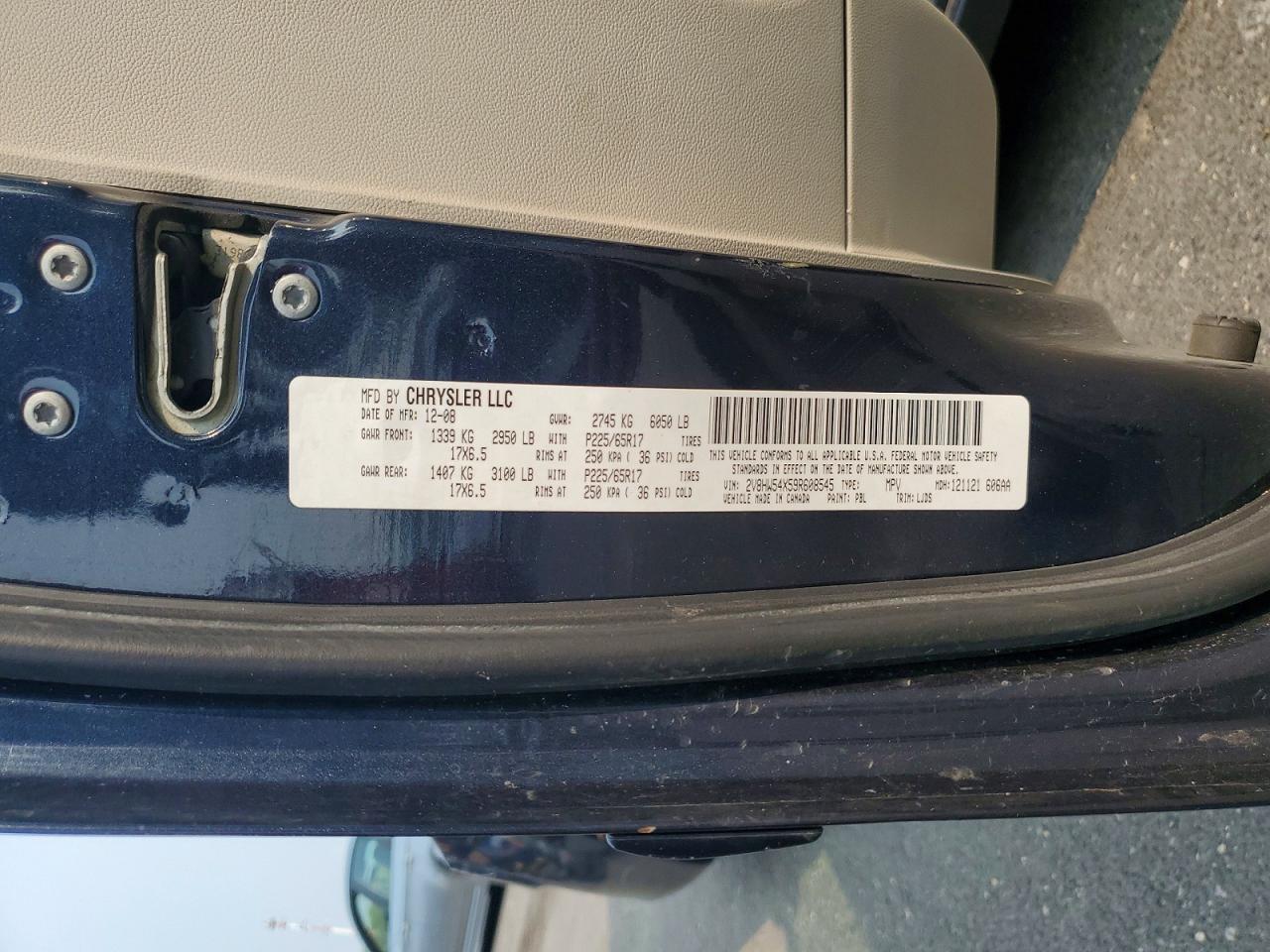 2009 Volkswagen Routan Sel Blue vin: 2V8HW54X59R608545