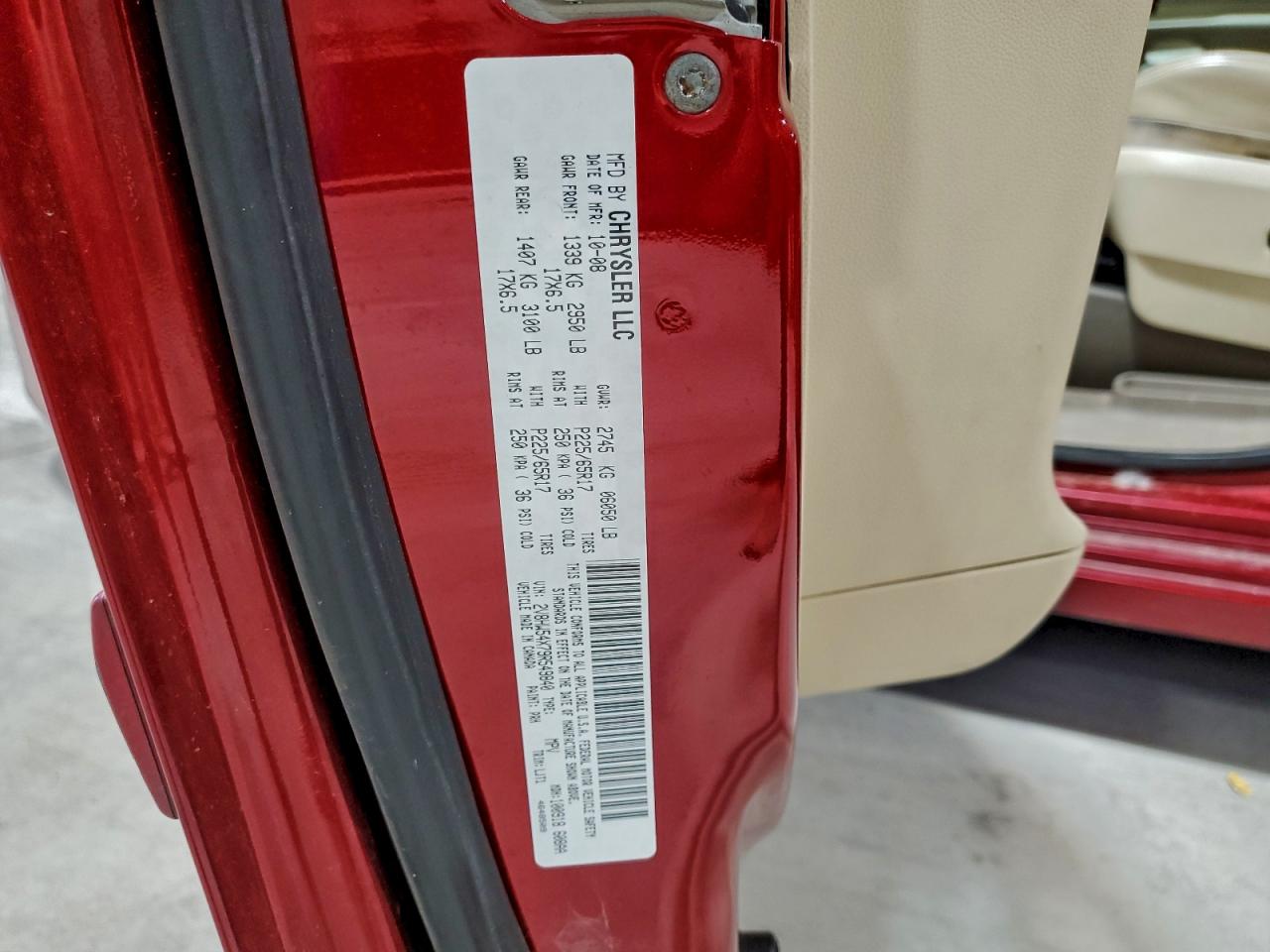 2009 Volkswagen Routan Sel Burgundy vin: 2V8HW54X79R549840