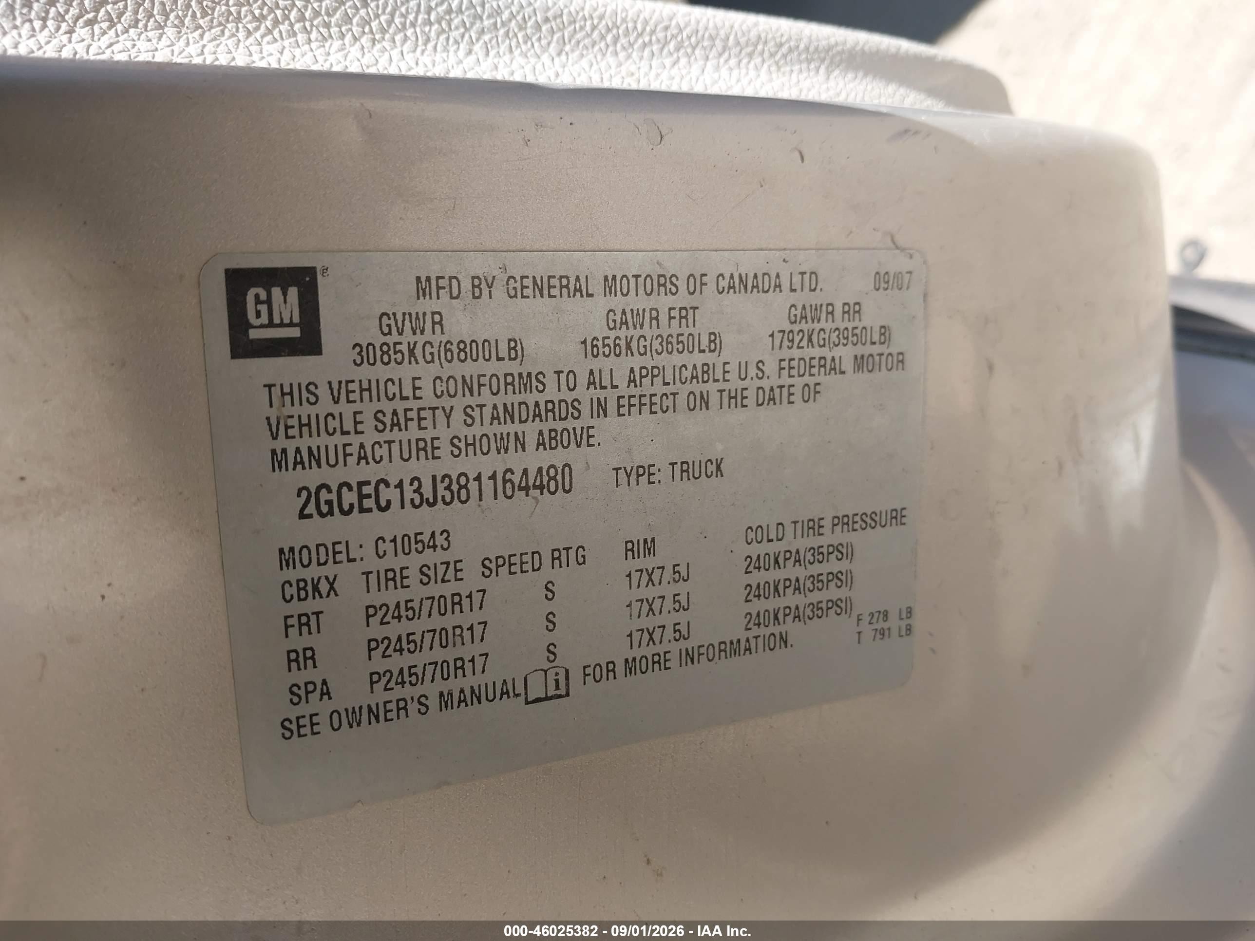 2008 Chevrolet Silverado 1500 Lt2 Серый vin: 2gcec13j381164480