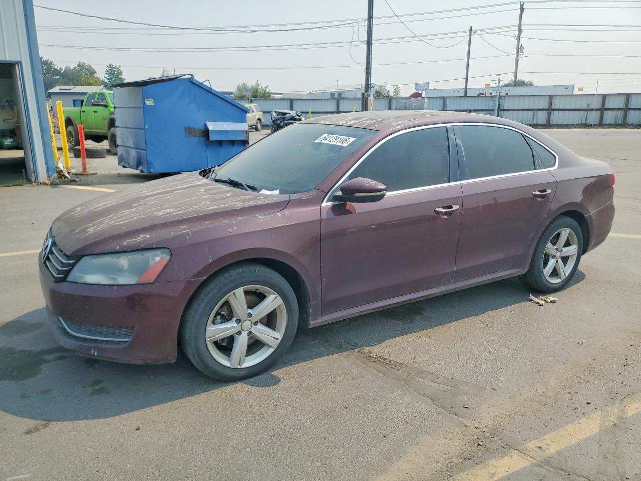 2012 Volkswagen Passat Se Burgundy vin: 1VWBN7A35CC010423