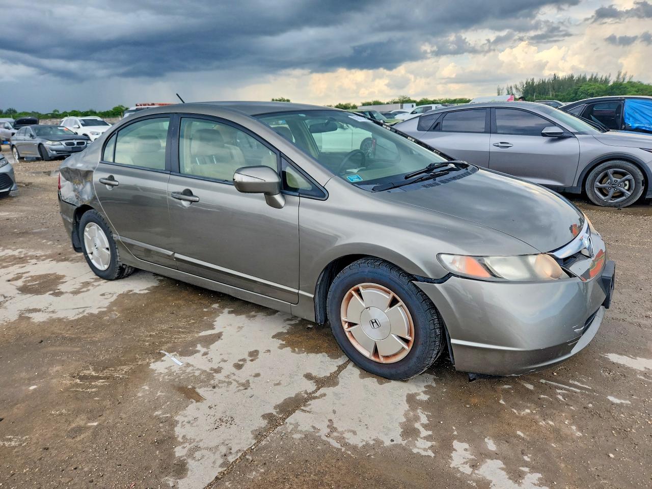 2008 Honda Civic Hybrid Tan vin: JHMFA36208S025254