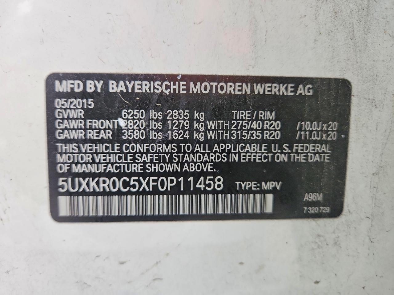 2015 Bmw X5 Xdrive35i Белый vin: 5UXKR0C5XF0P11458