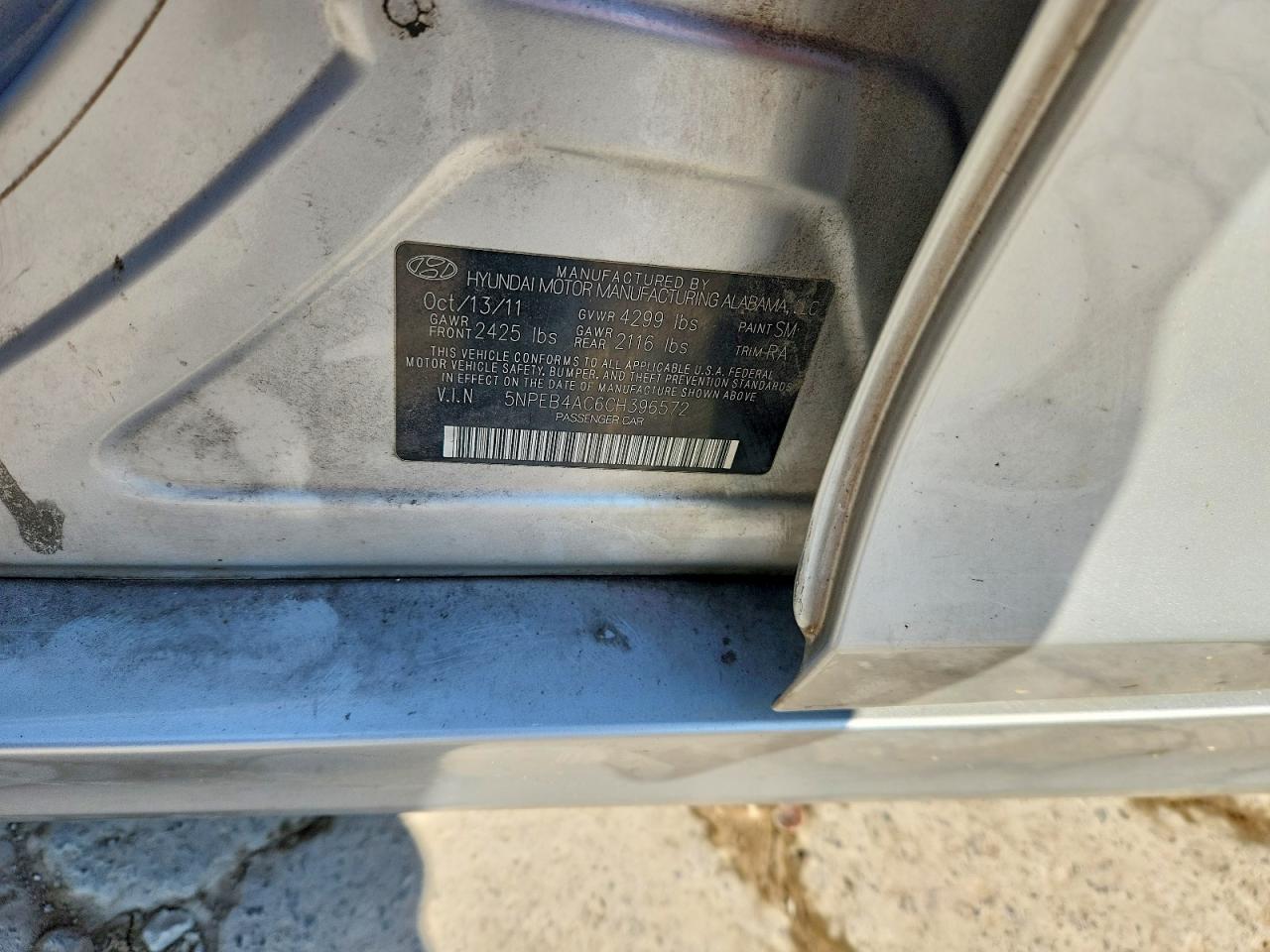 2012 Hyundai Sonata Gls Серебряный vin: 5NPEB4AC6CH396572