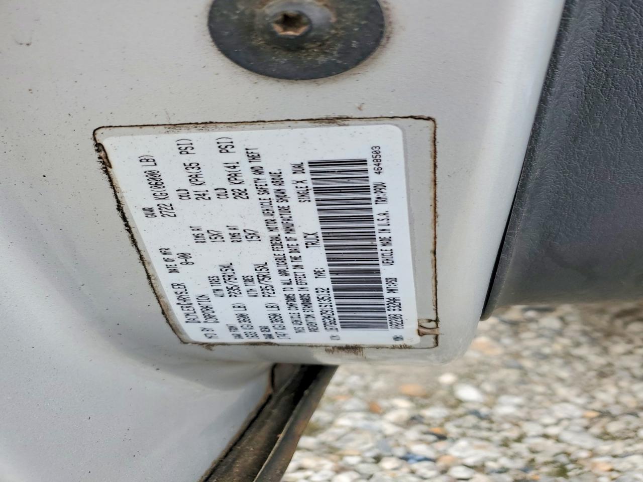 2001 Dodge Dakota Quad Silver vin: 1B7GG2AZ91S135132