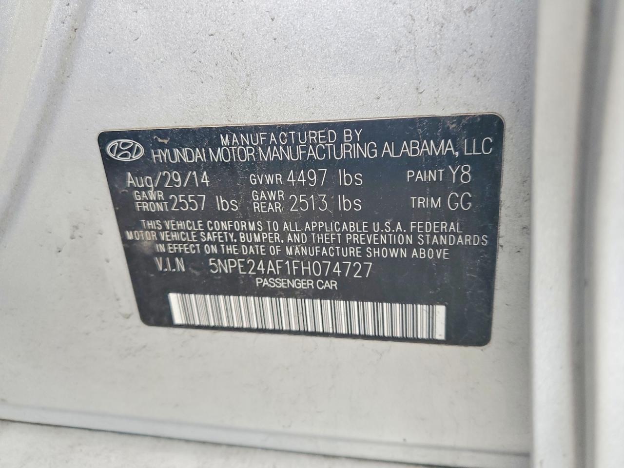 2015 Hyundai Sonata Se Серебряный vin: 5NPE24AF1FH074727