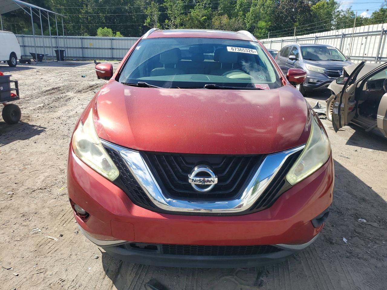 2015 Nissan Murano Sl Red vin: 5N1AZ2MG7FN272792
