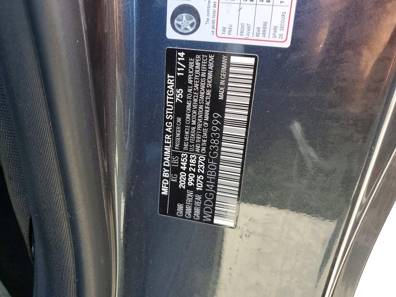 2015 Mercedes-benz C 250 Charcoal vin: WDDGJ4HB0FG383999