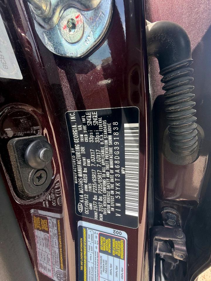 2013 Kia Sorento Lx Purple vin: 5XYKT3A68DG391838