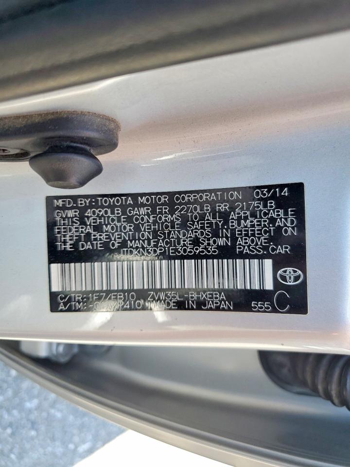 2014 Toyota Prius Plug-in Hybrid Base Silver vin: JTDKN3DP1E3059535