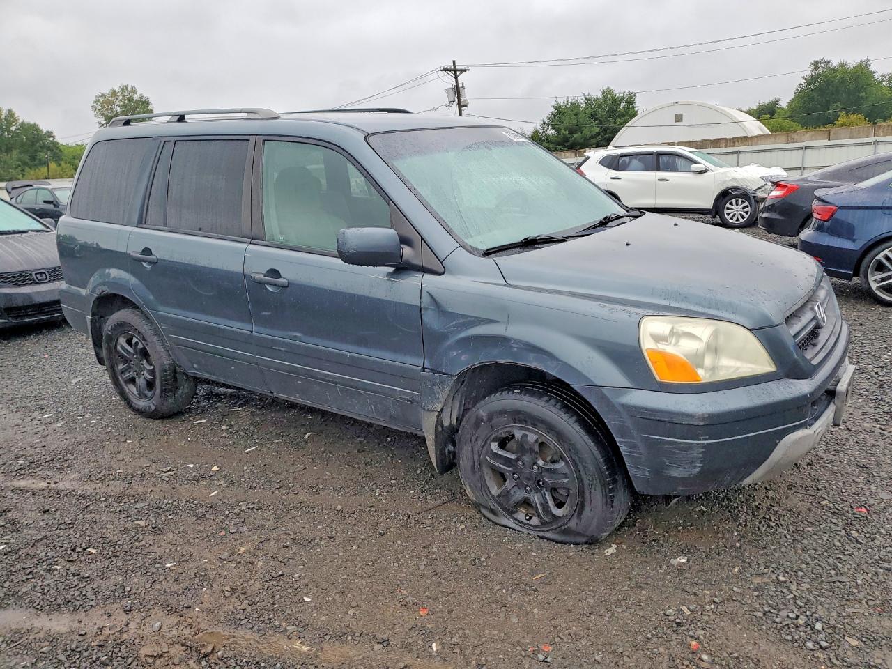 2005 Honda Pilot Ex Gray vin: 5FNYF18465B012791