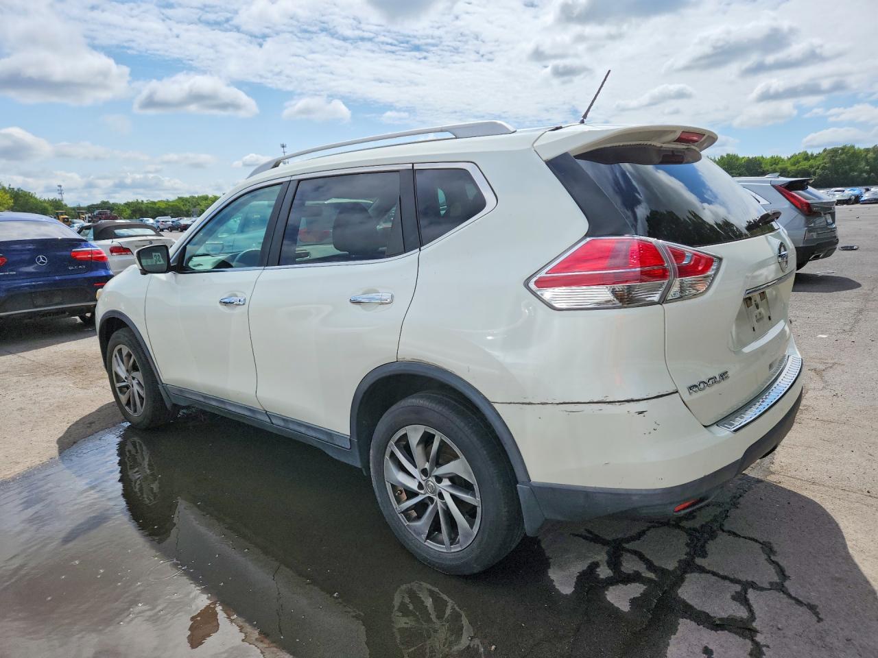 2015 Nissan Rogue Sl White vin: 5N1AT2MVXFC819341