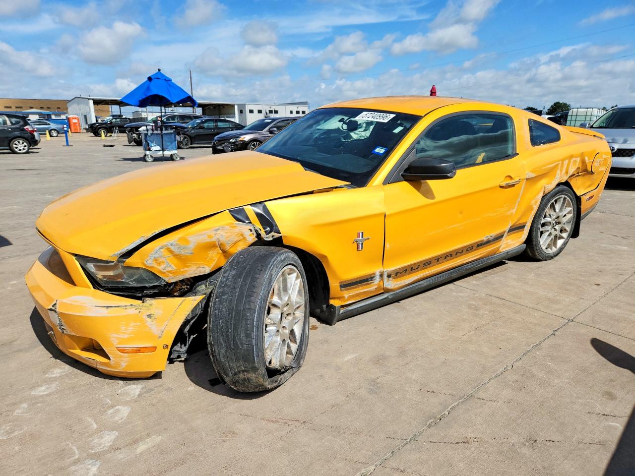 2012 Ford Mustang Yellow vin: 1ZVBP8AM1C5219669
