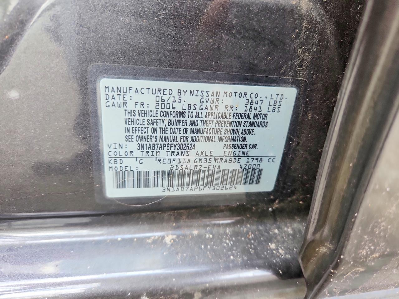 2015 Nissan Sentra Sr Gray vin: 3N1AB7AP6FY302624