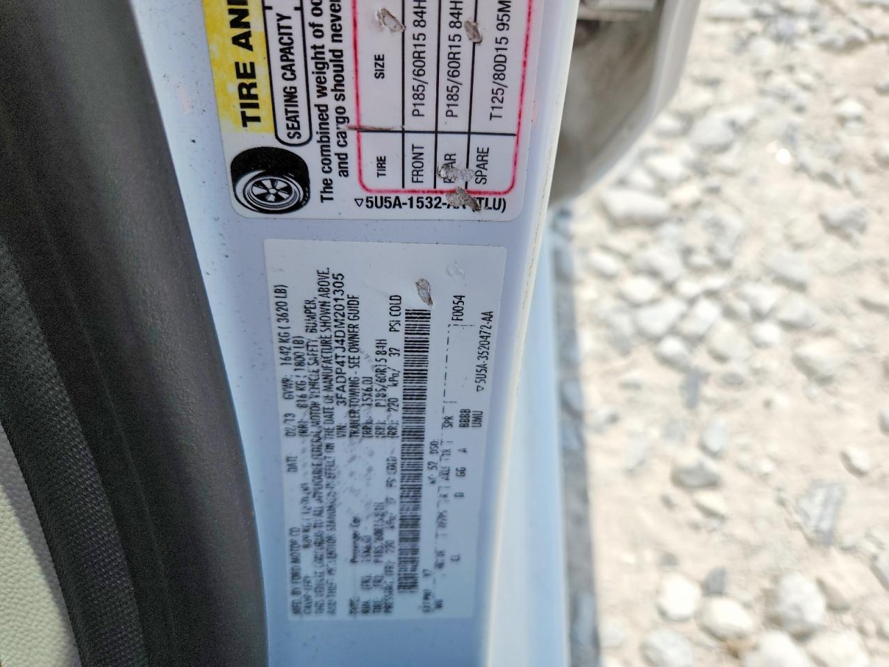 2013 Ford Fiesta S White vin: 3FADP4TJ4DM201305