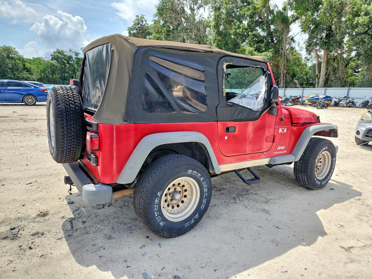 2004 Jeep Wrangler X Red vin: 1J4FA39S84P789244