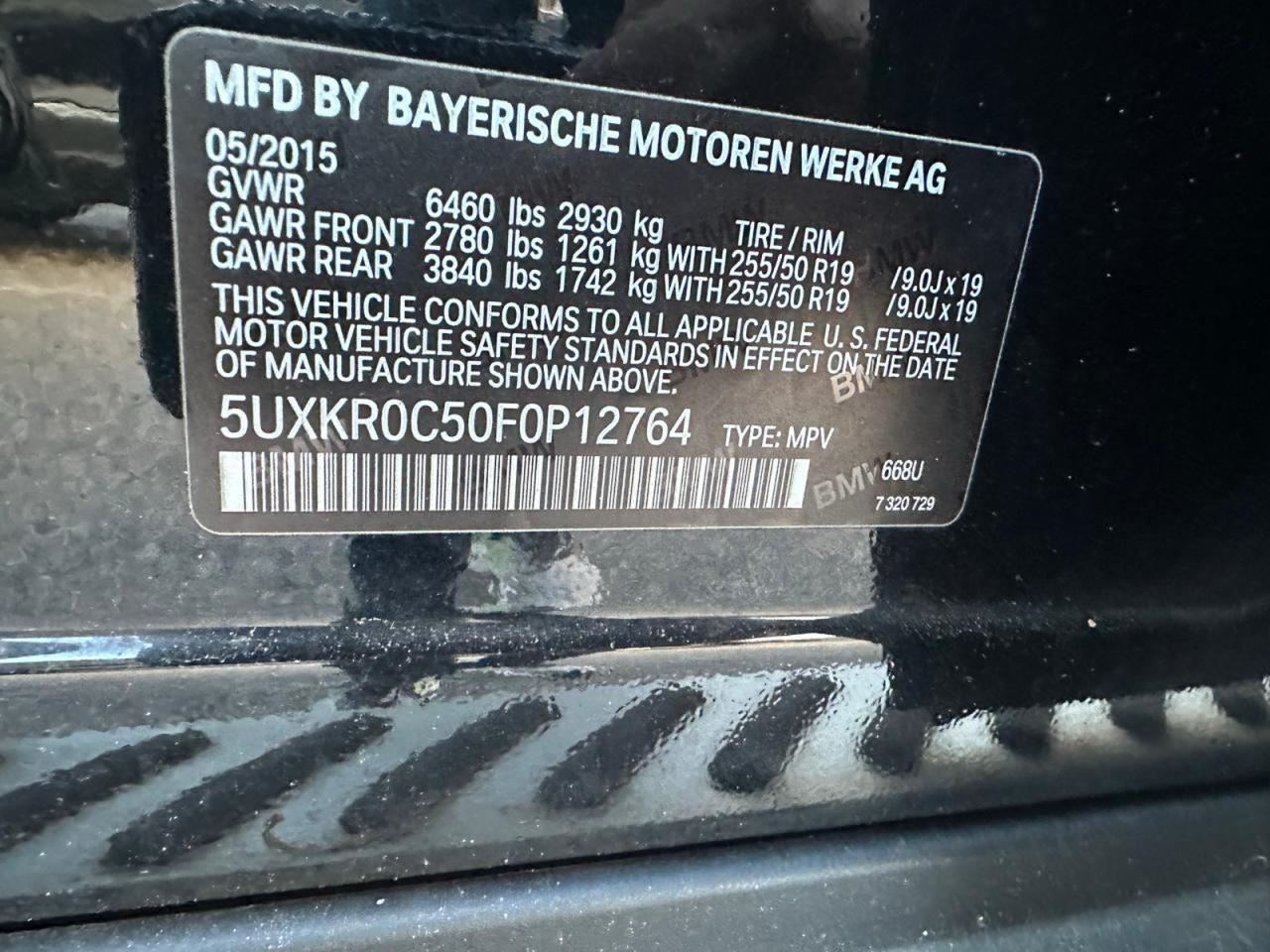 2015 Bmw X5 Xdrive35i Black vin: 5UXKR0C50F0P12764