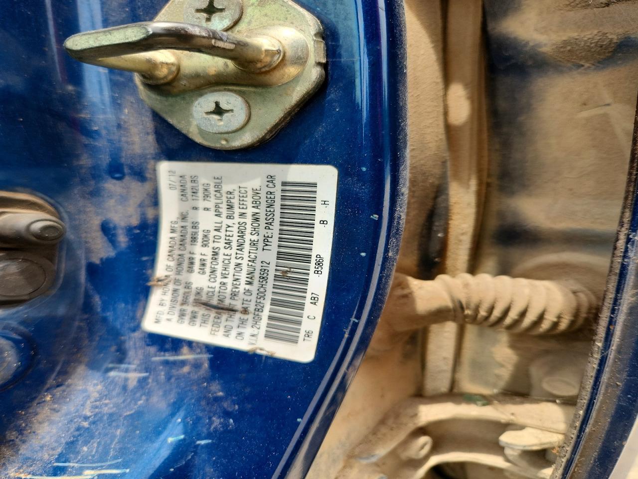 2012 Honda Civic Lx Blue vin: 2HGFB2F50CH585912