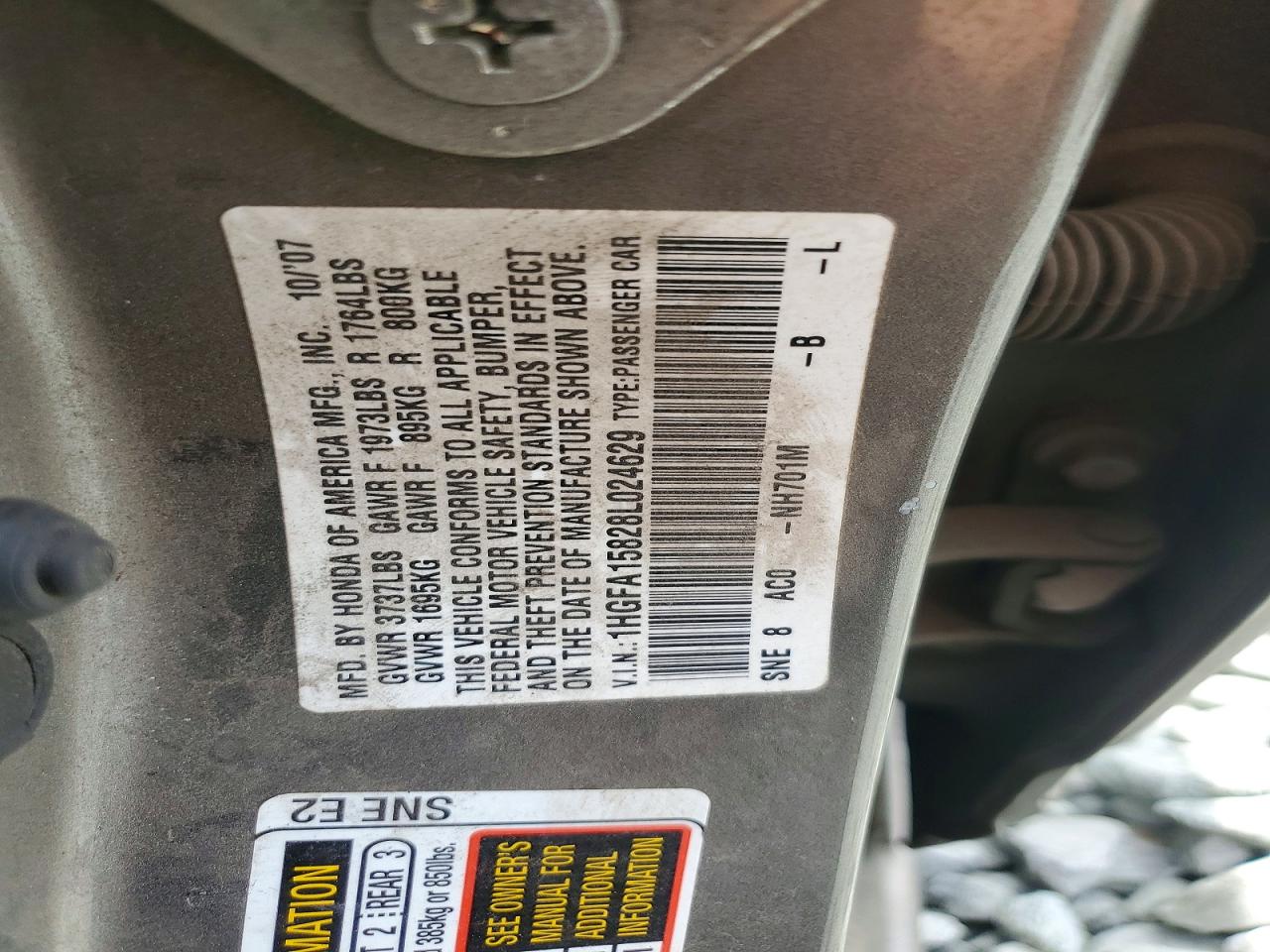 2008 Honda Civic Ex Silver vin: 1HGFA15828L024629