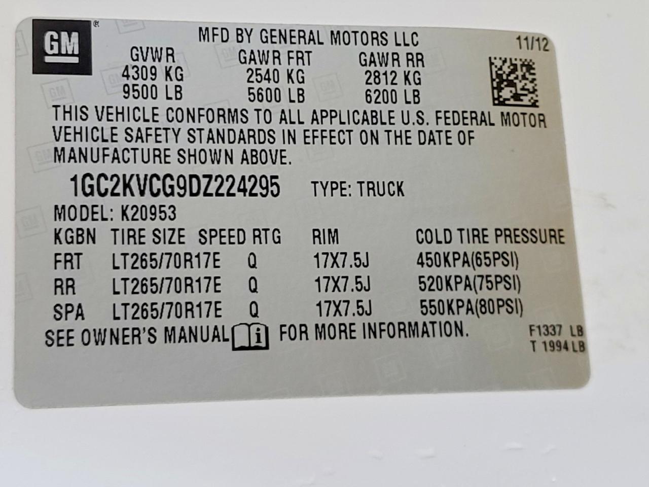 2013 Chevrolet Silverado K2500 Heavy Duty White vin: 1GC2KVCG9DZ224295