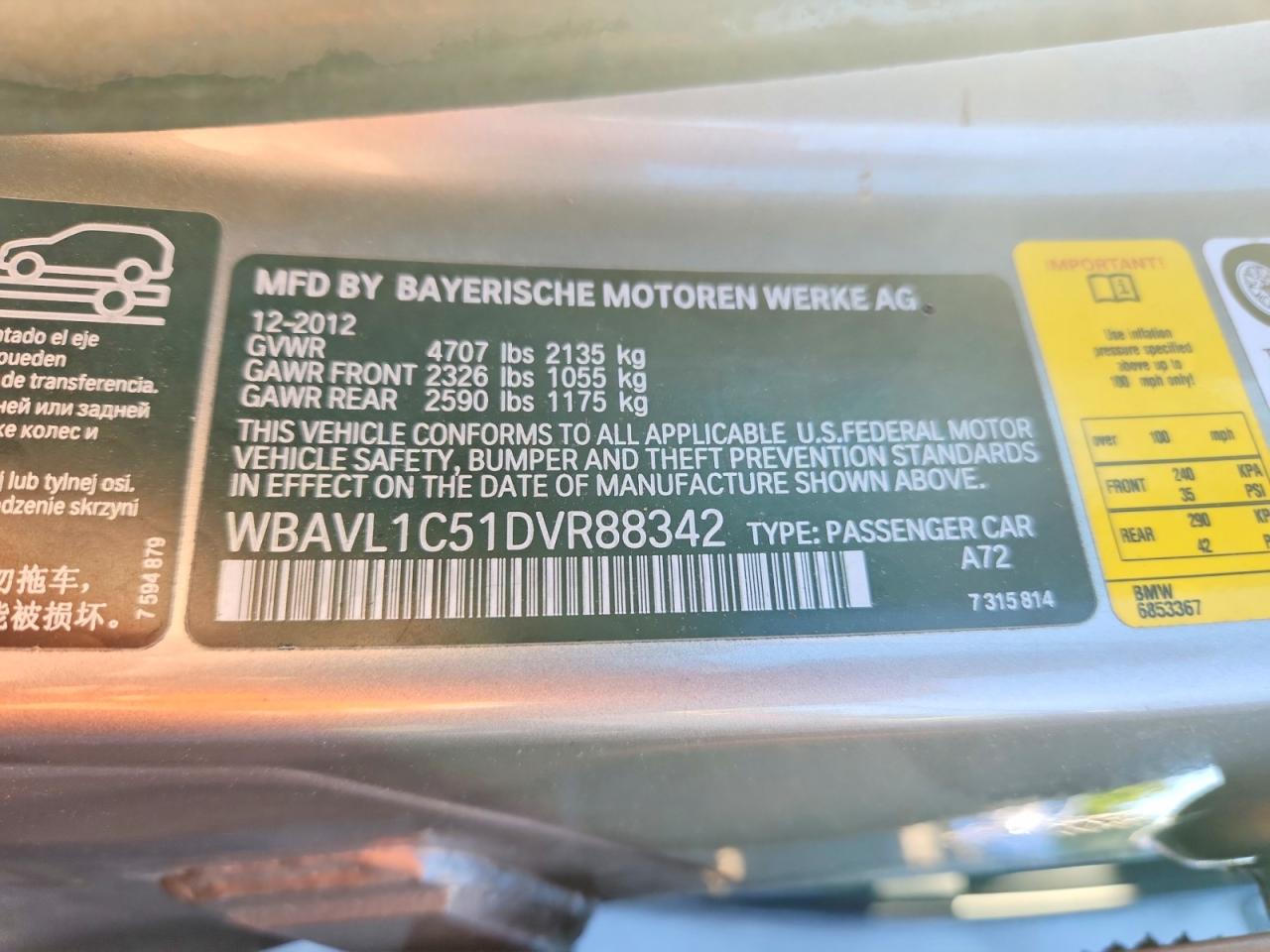 2013 Bmw X1 Xdrive28i Beige vin: WBAVL1C51DVR88342