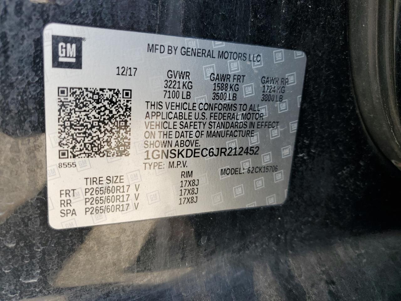 2018 Chevrolet Tahoe Police Черный vin: 1GNSKDEC6JR212452