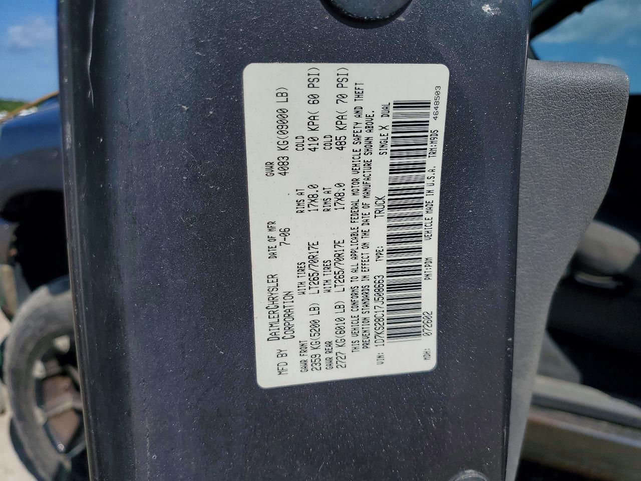 2007 Dodge Ram 2500 St Gray vin: 1D7KS28C17J508663