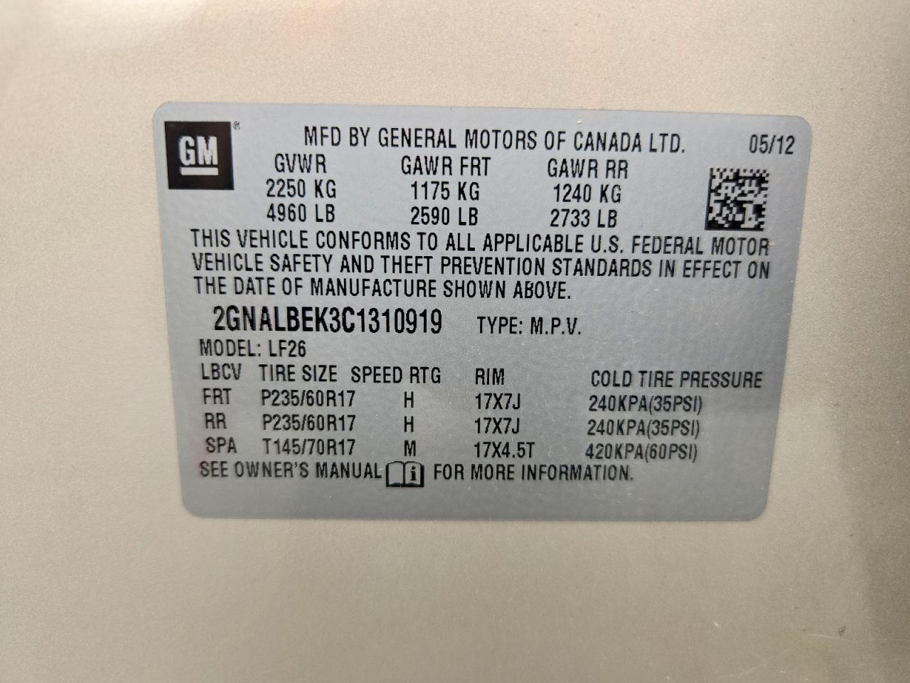 2012 Chevrolet Equinox Ls Beige vin: 2GNALBEK3C1310919