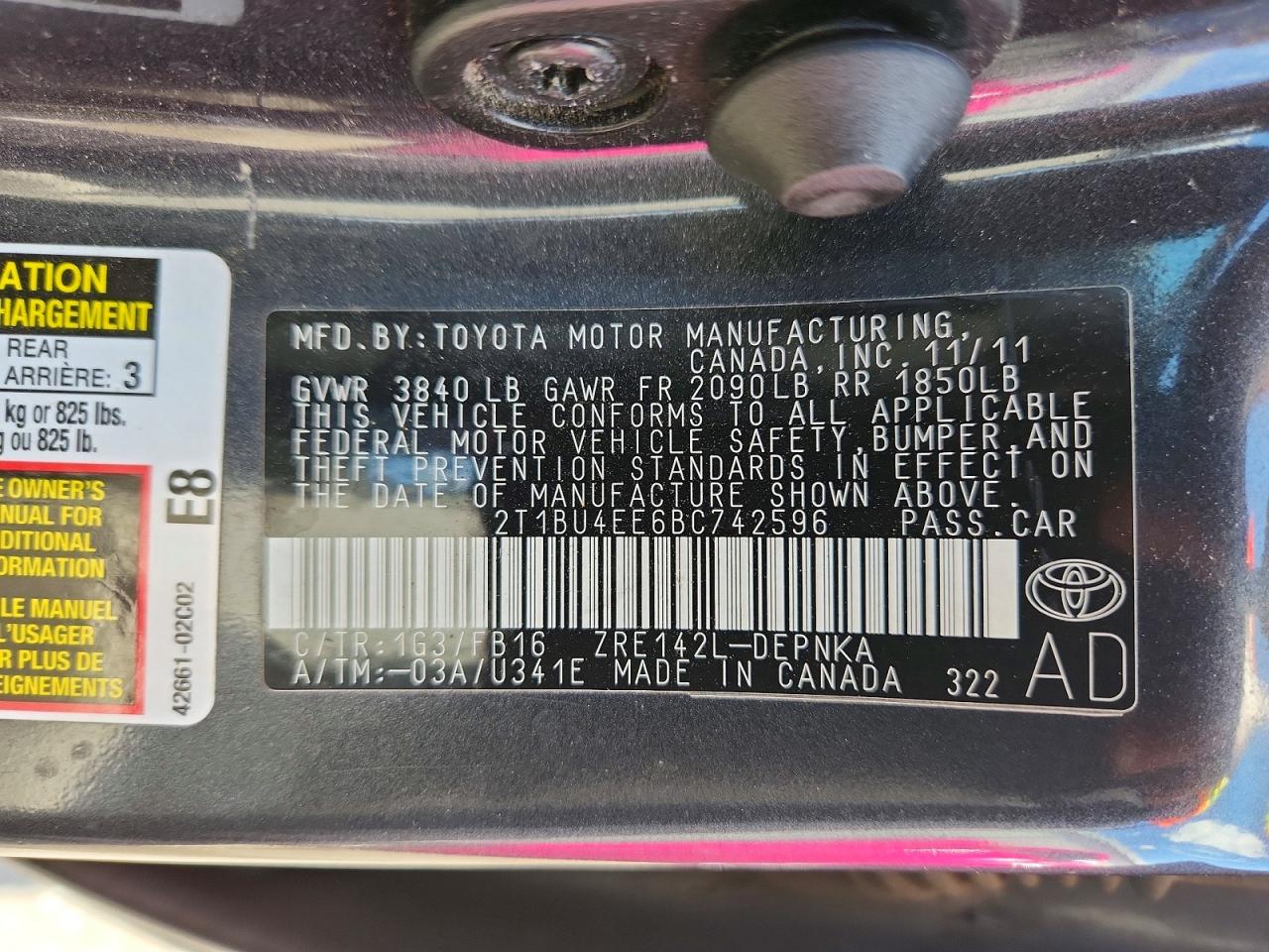 2011 Toyota Corolla Le Gray vin: 2T1BU4EE6BC742596