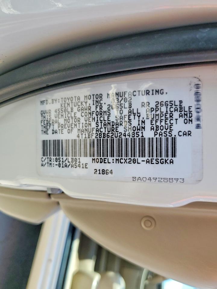 2002 Toyota Avalon Xls Белый vin: 4T1BF28B62U244851