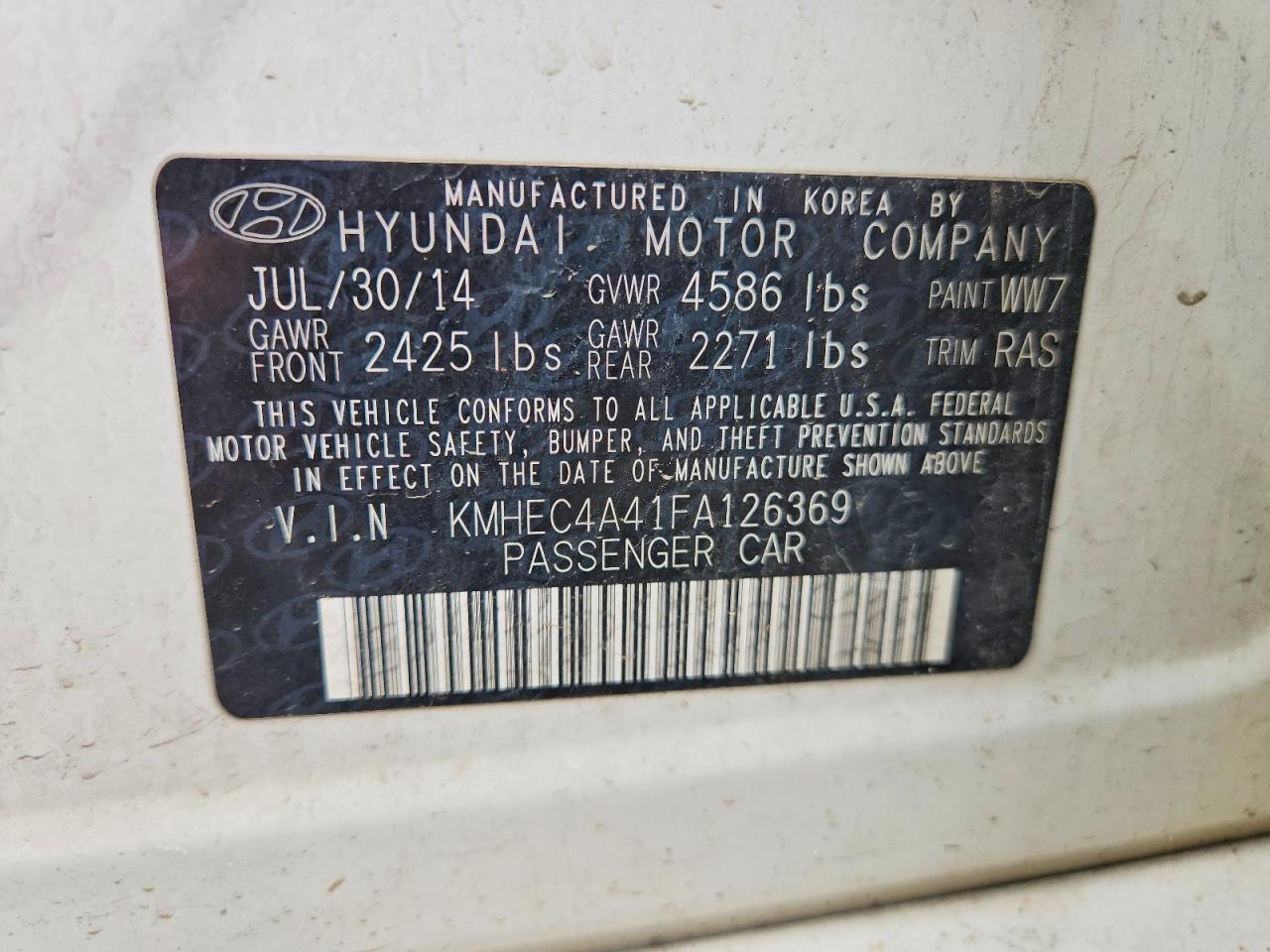 2015 Hyundai Sonata Hybrid Limited White vin: KMHEC4A41FA126369